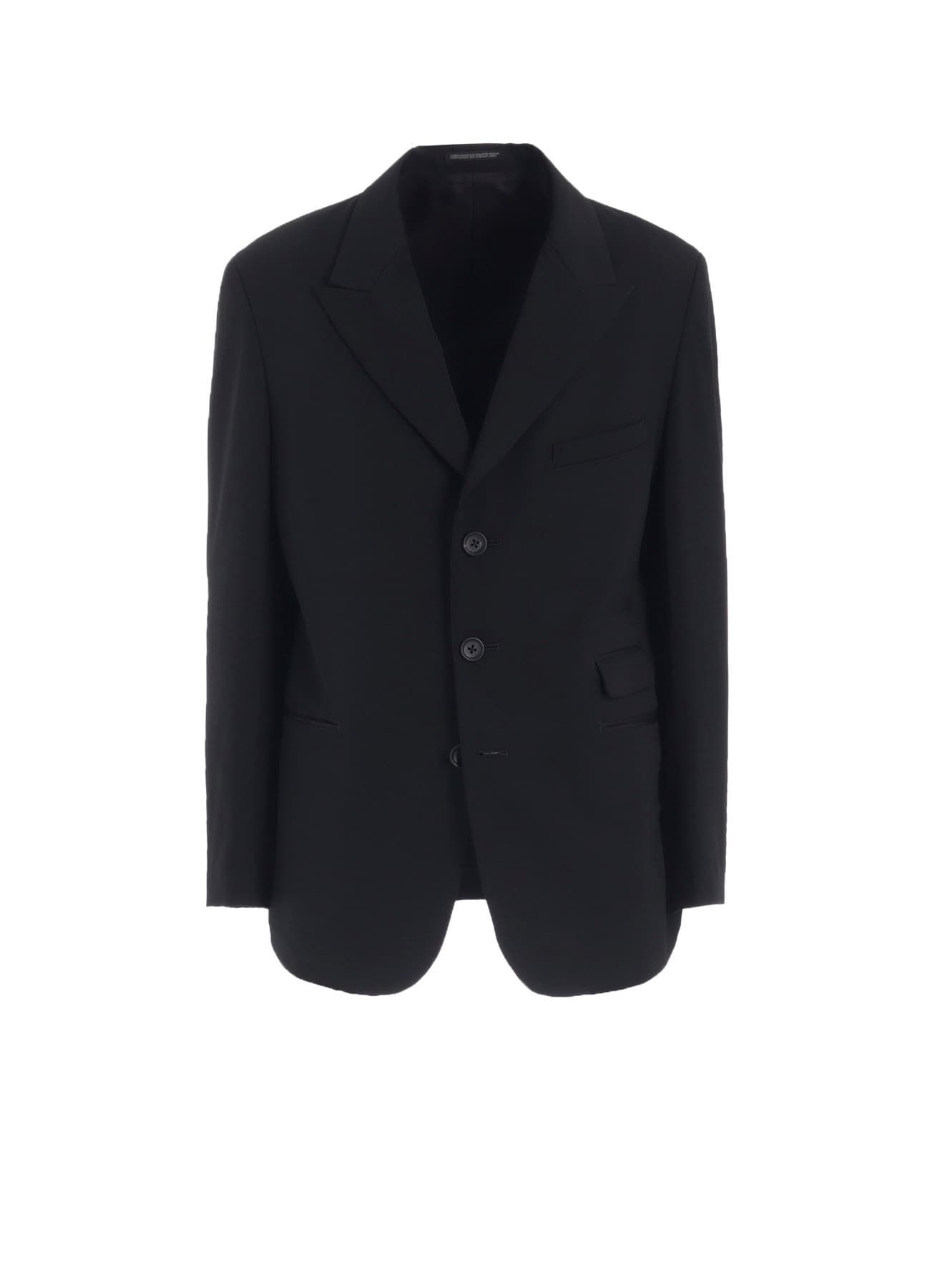 WOOL GABARDINE PEACKED LAPEL 2-BUTTON JACKET