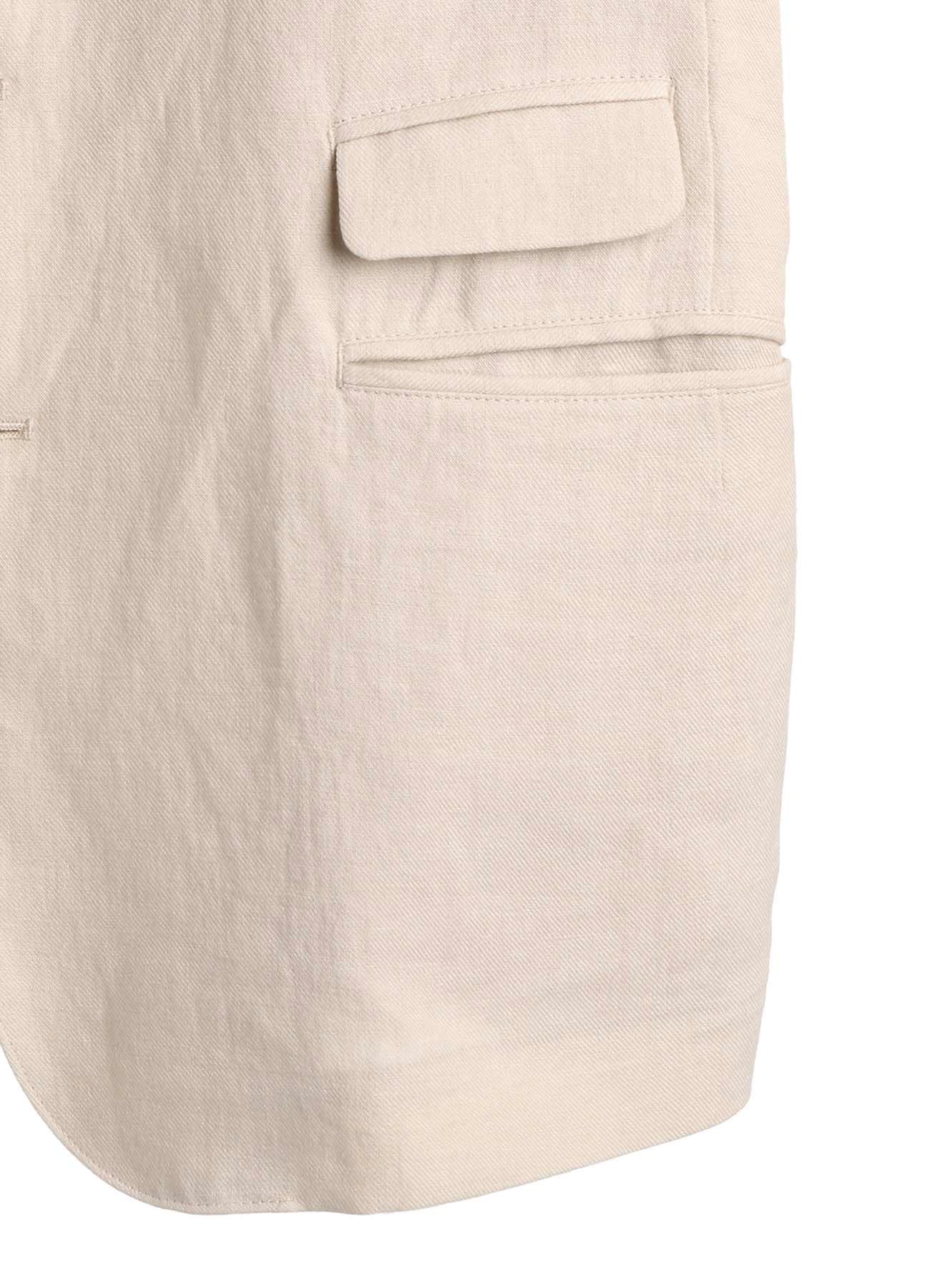 【PIECE UNIQUE】UN-DYED LINEN TWILL PATCH JACKET