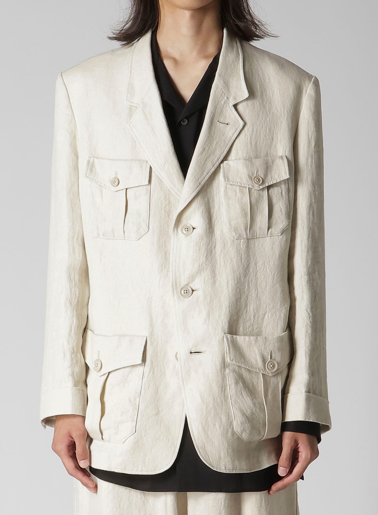 UN-DYED LINEN TWILL 4 POCKETS JACKET