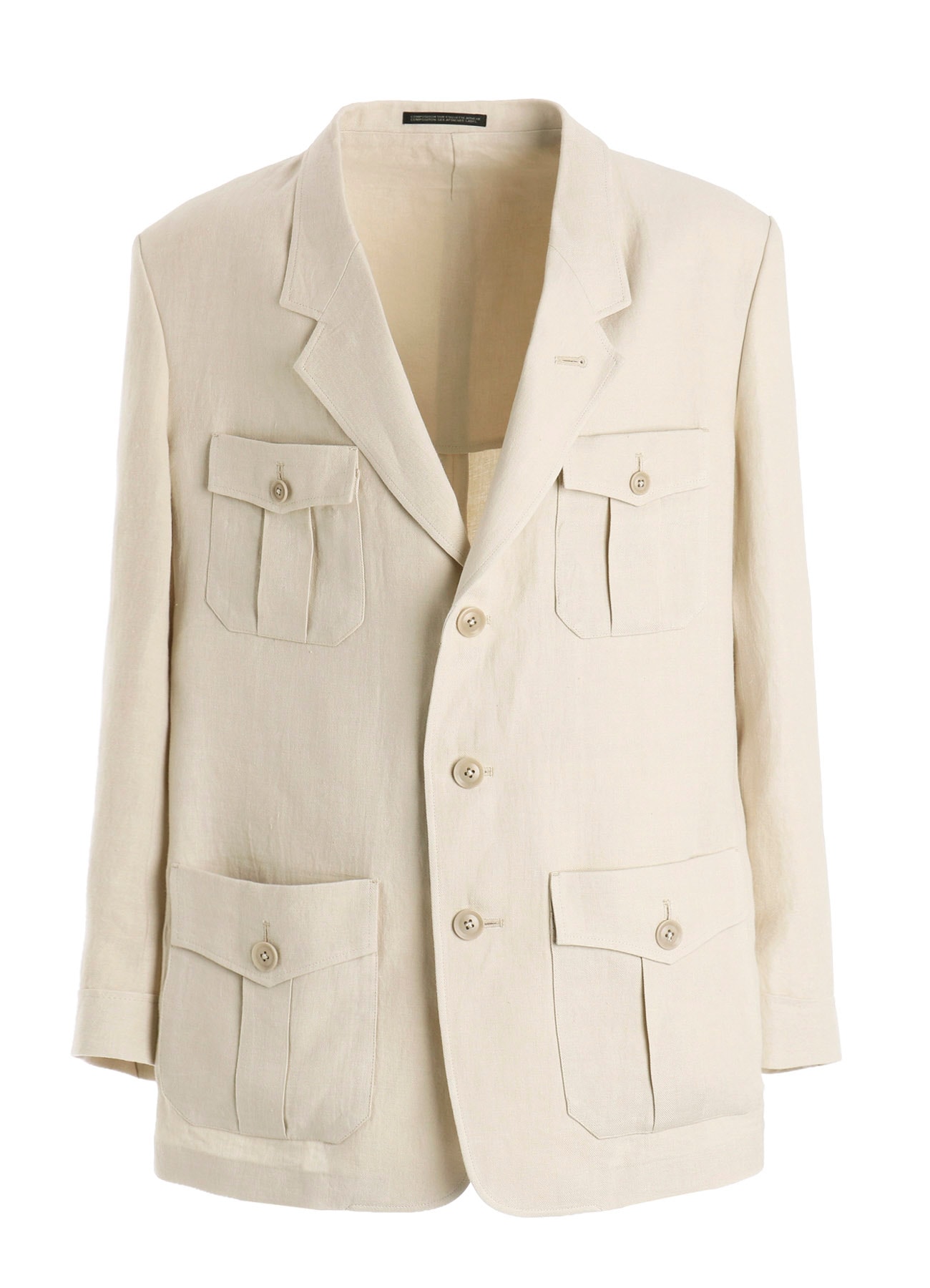 UN-DYED LINEN TWILL 4 POCKETS JACKET