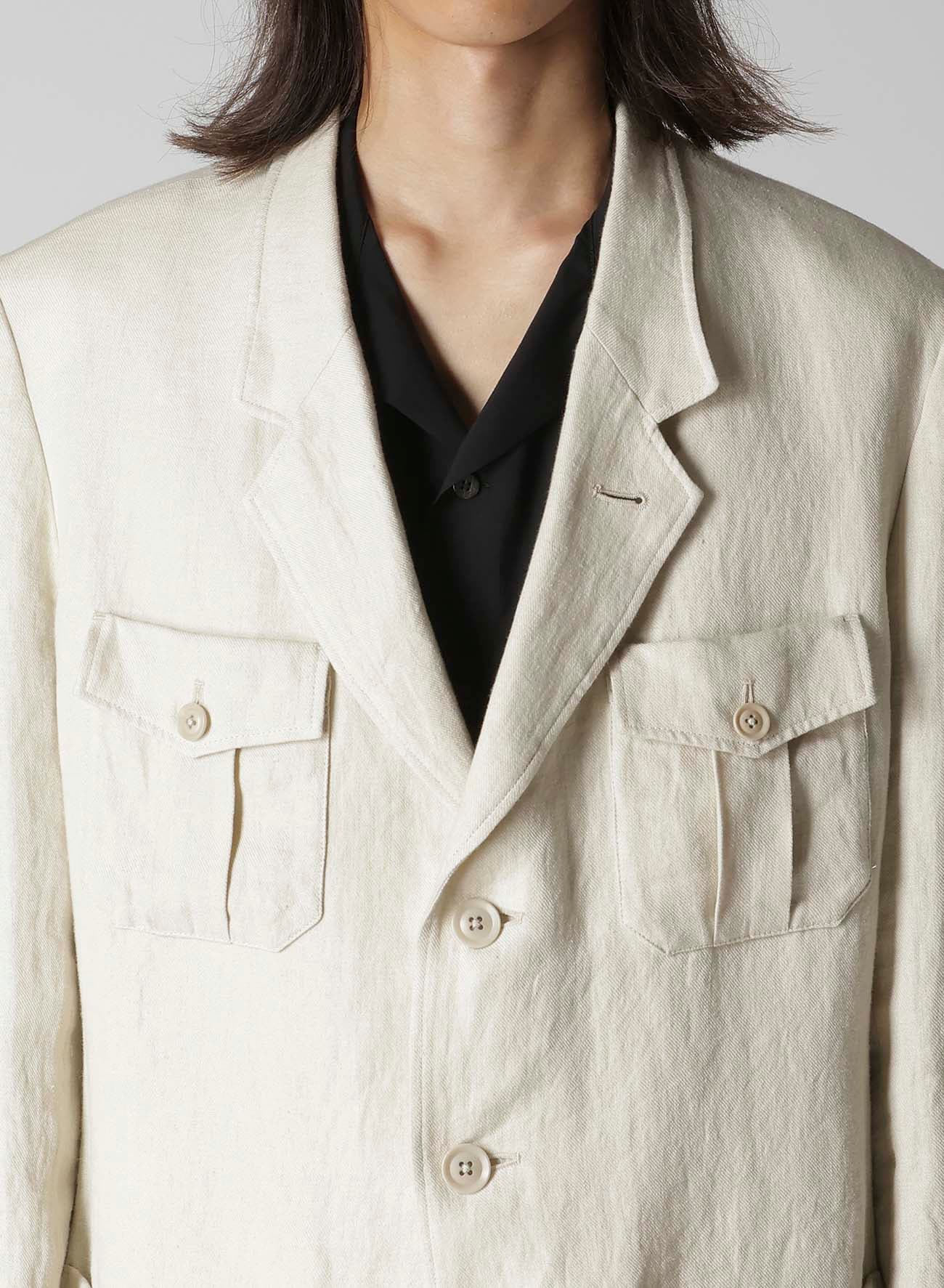 UN-DYED LINEN TWILL 4 POCKETS JACKET