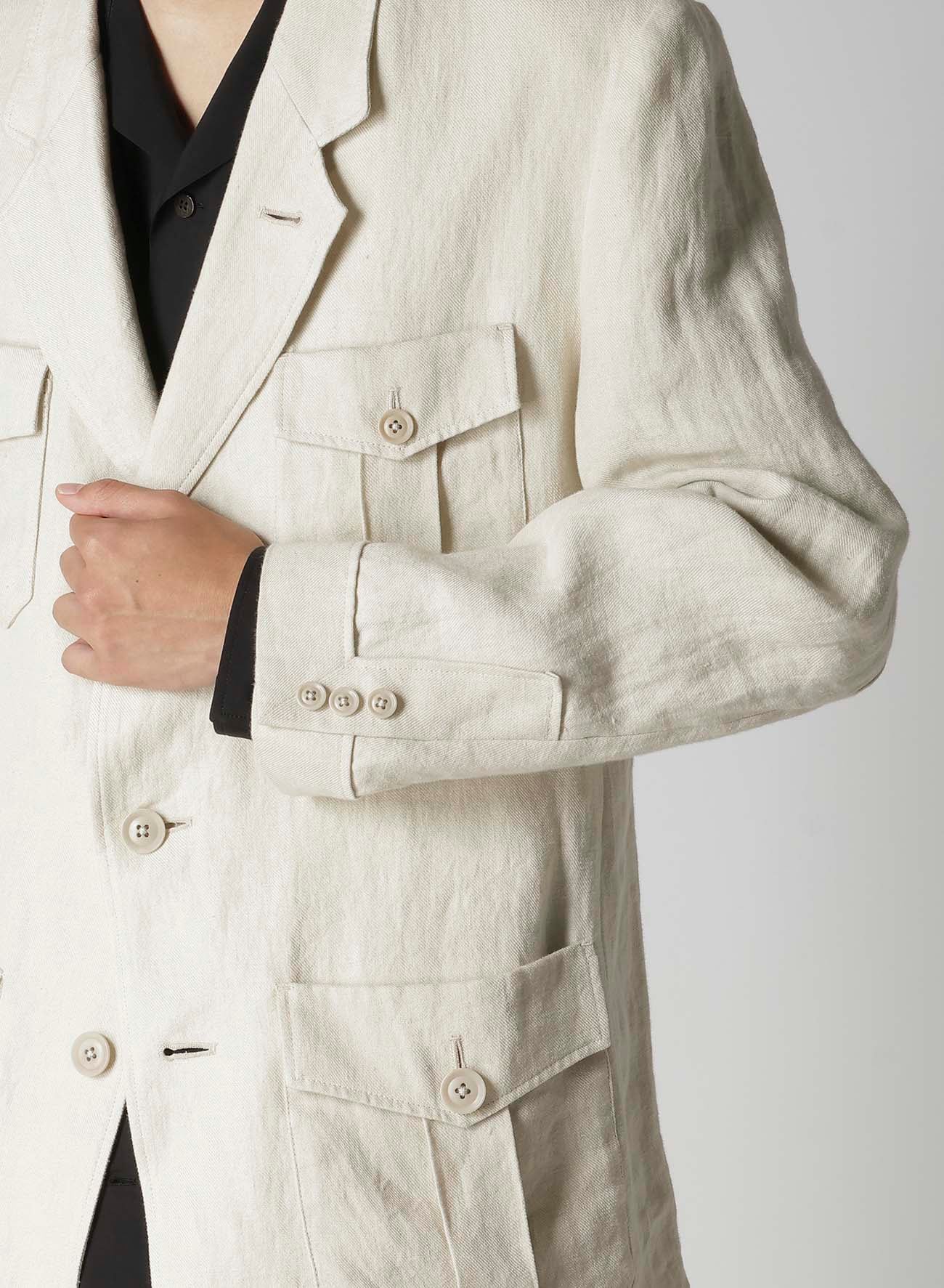UN-DYED LINEN TWILL 4 POCKETS JACKET