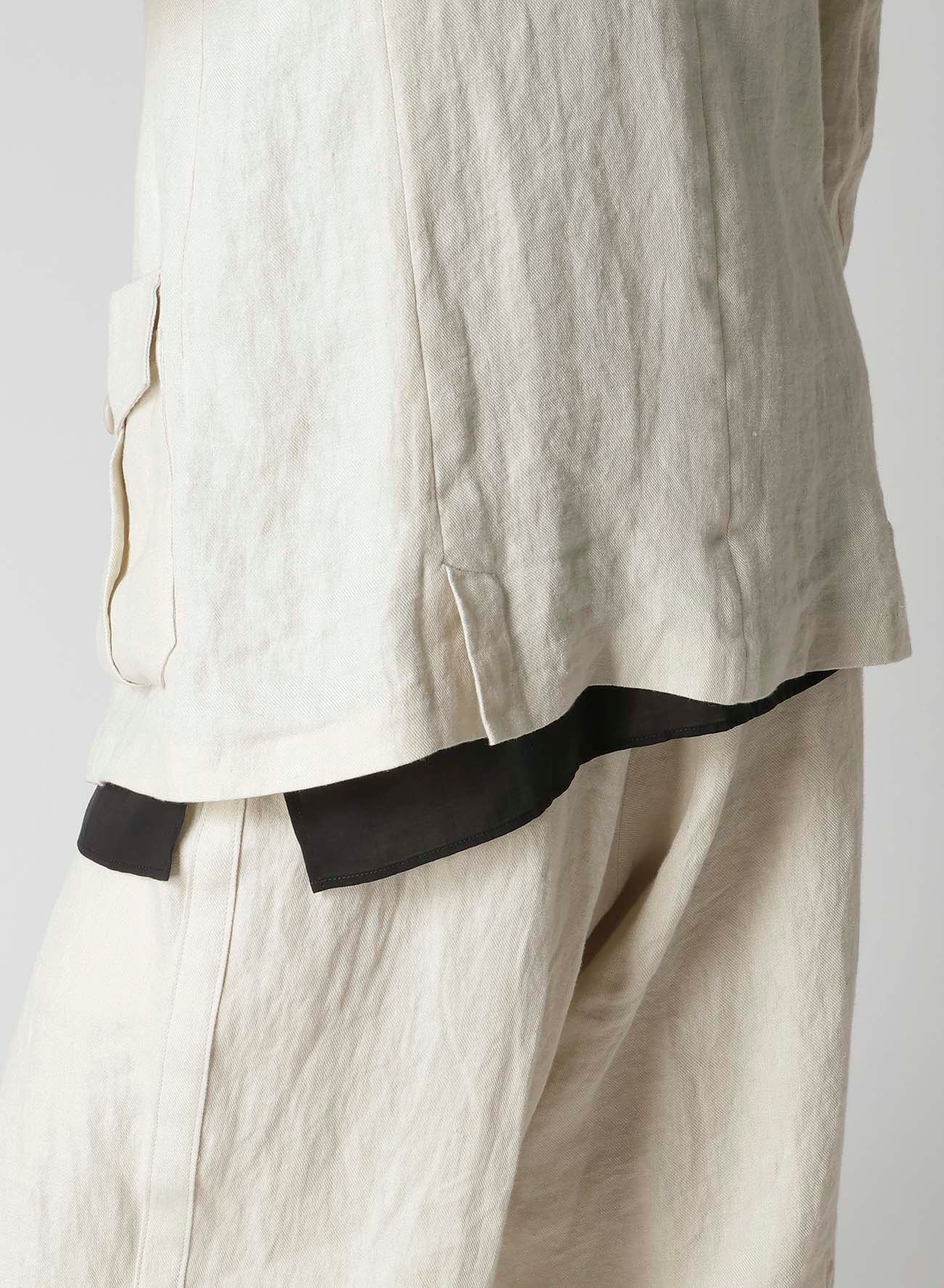 UN-DYED LINEN TWILL 4 POCKETS JACKET