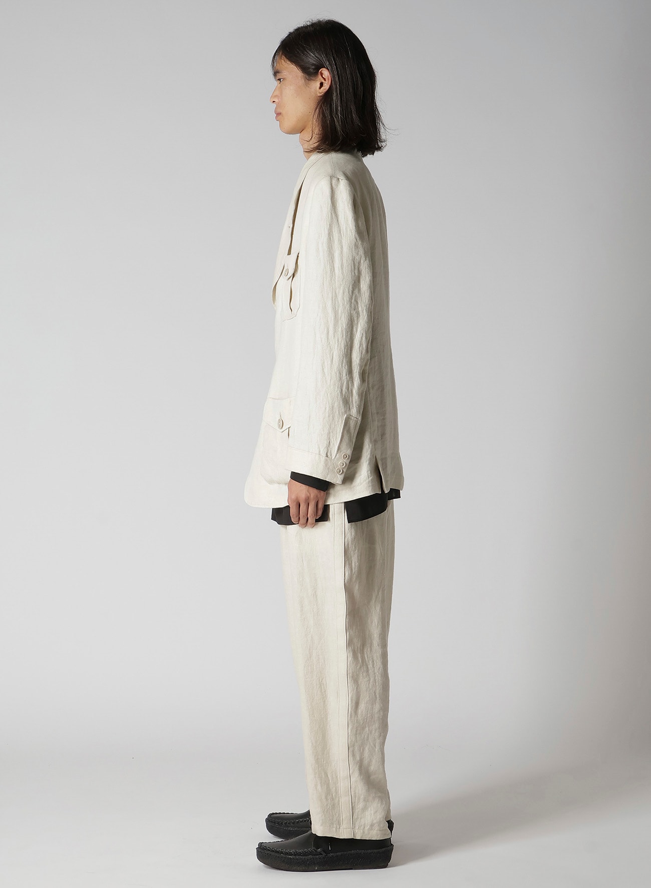 UN-DYED LINEN TWILL 4 POCKETS JACKET