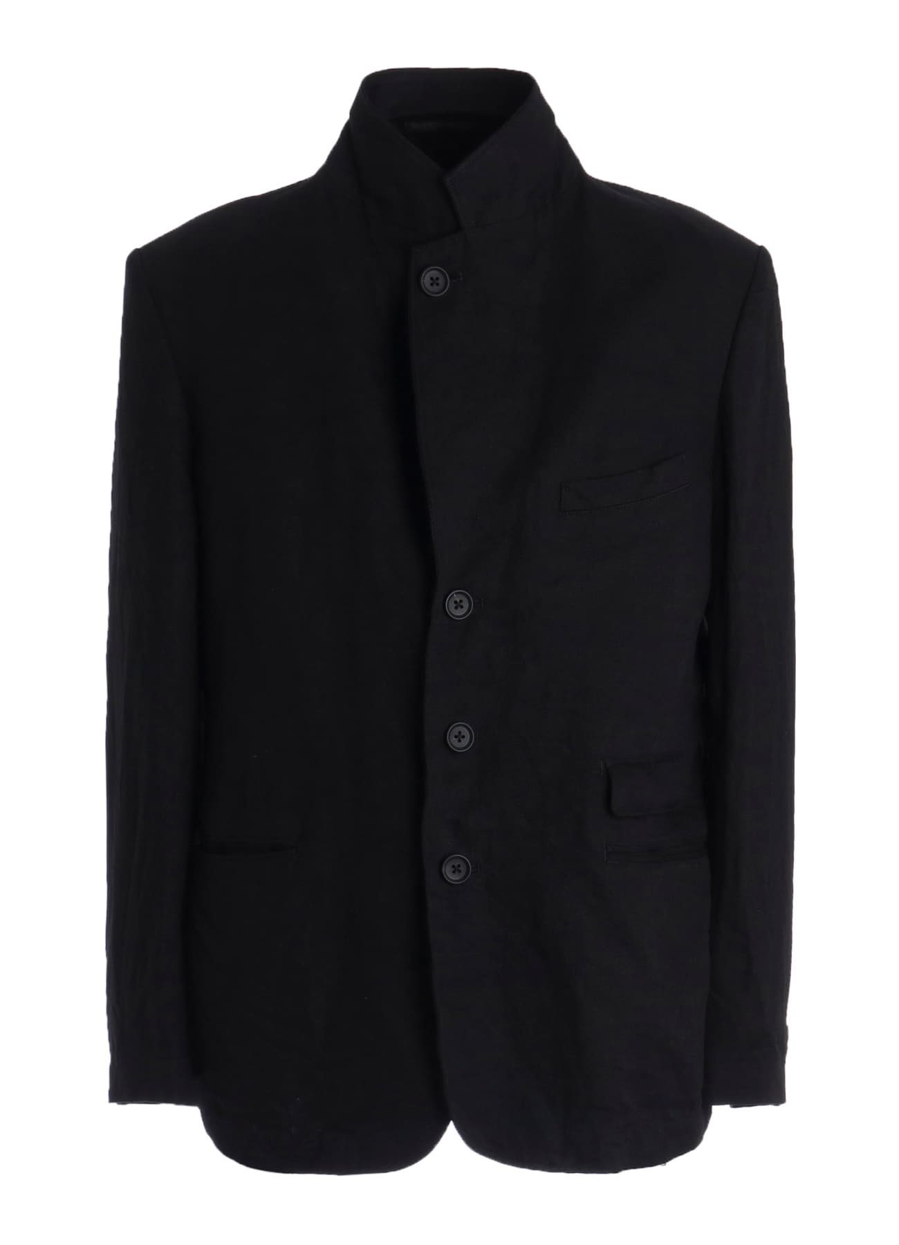 LINEN CHINO JACKET WITH LEFT-SIDE FLAP POCKET