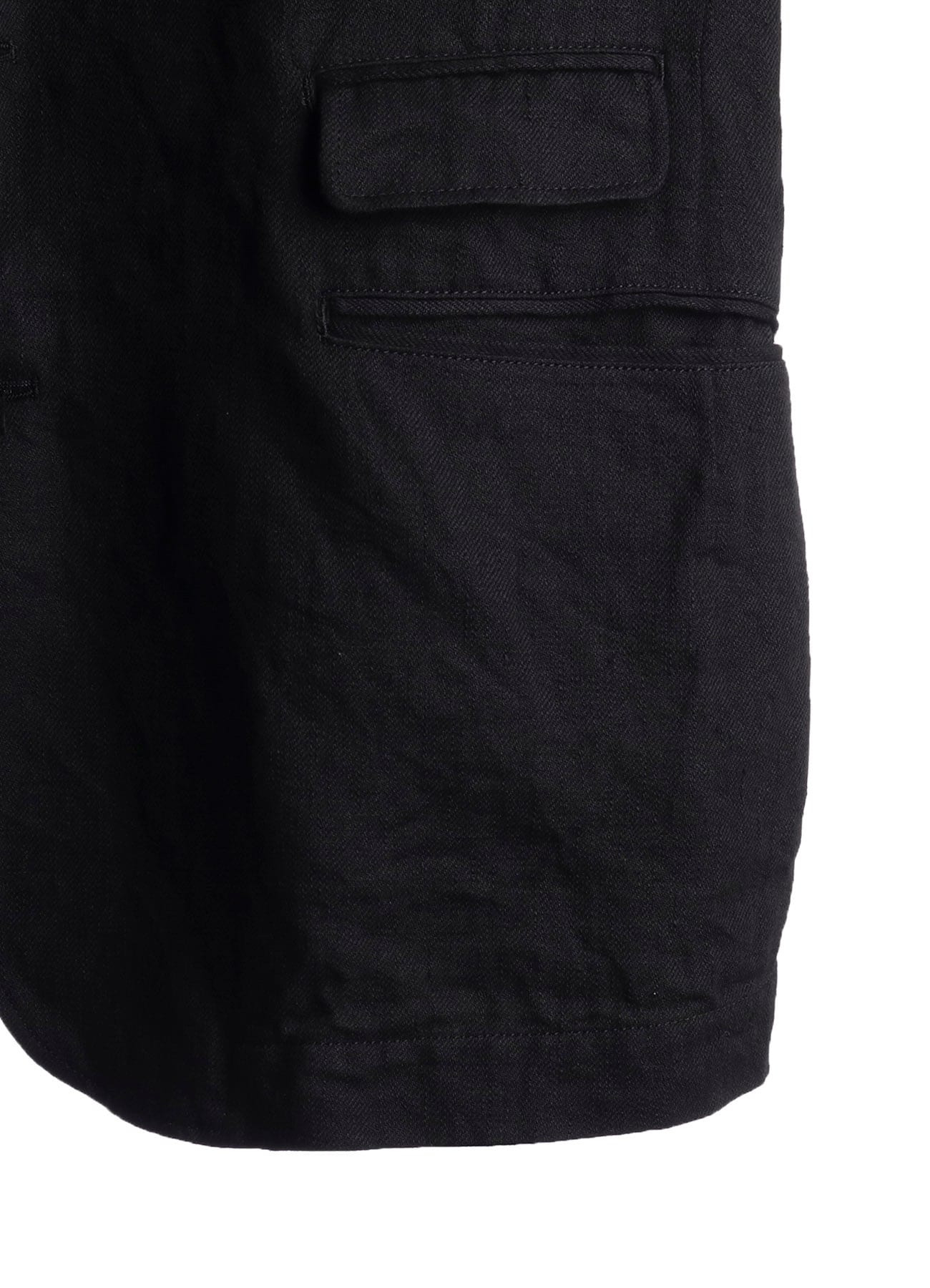 LINEN CHINO JACKET WITH LEFT-SIDE FLAP POCKET