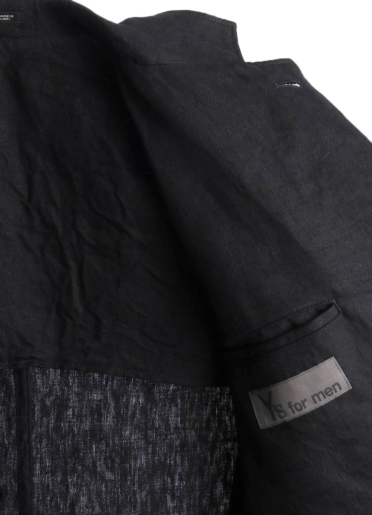 LINEN CHINO JACKET WITH LEFT-SIDE FLAP POCKET