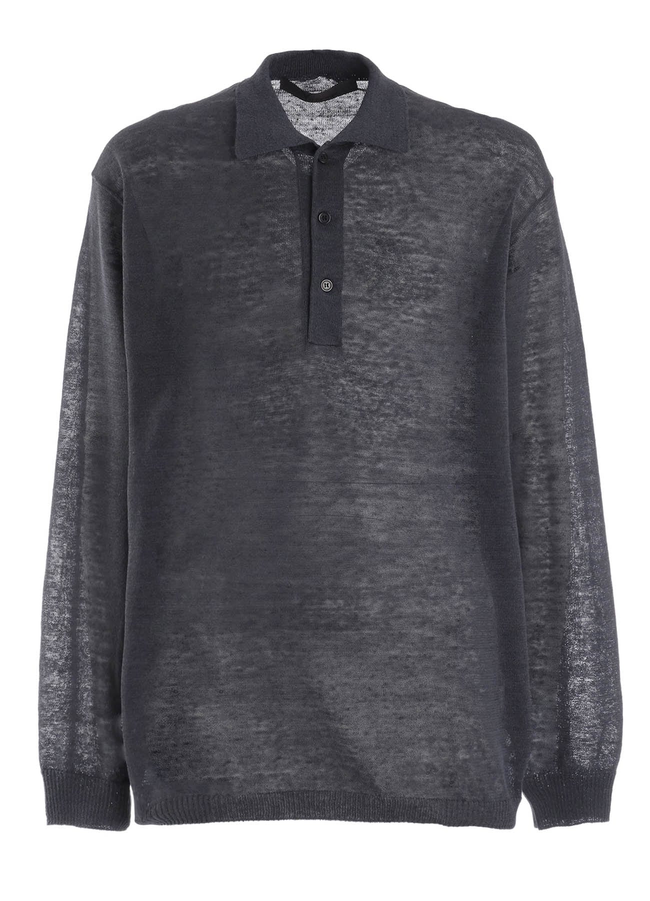 12G1PLY PLAIN STITCH POLO COLLAR PULLOVER