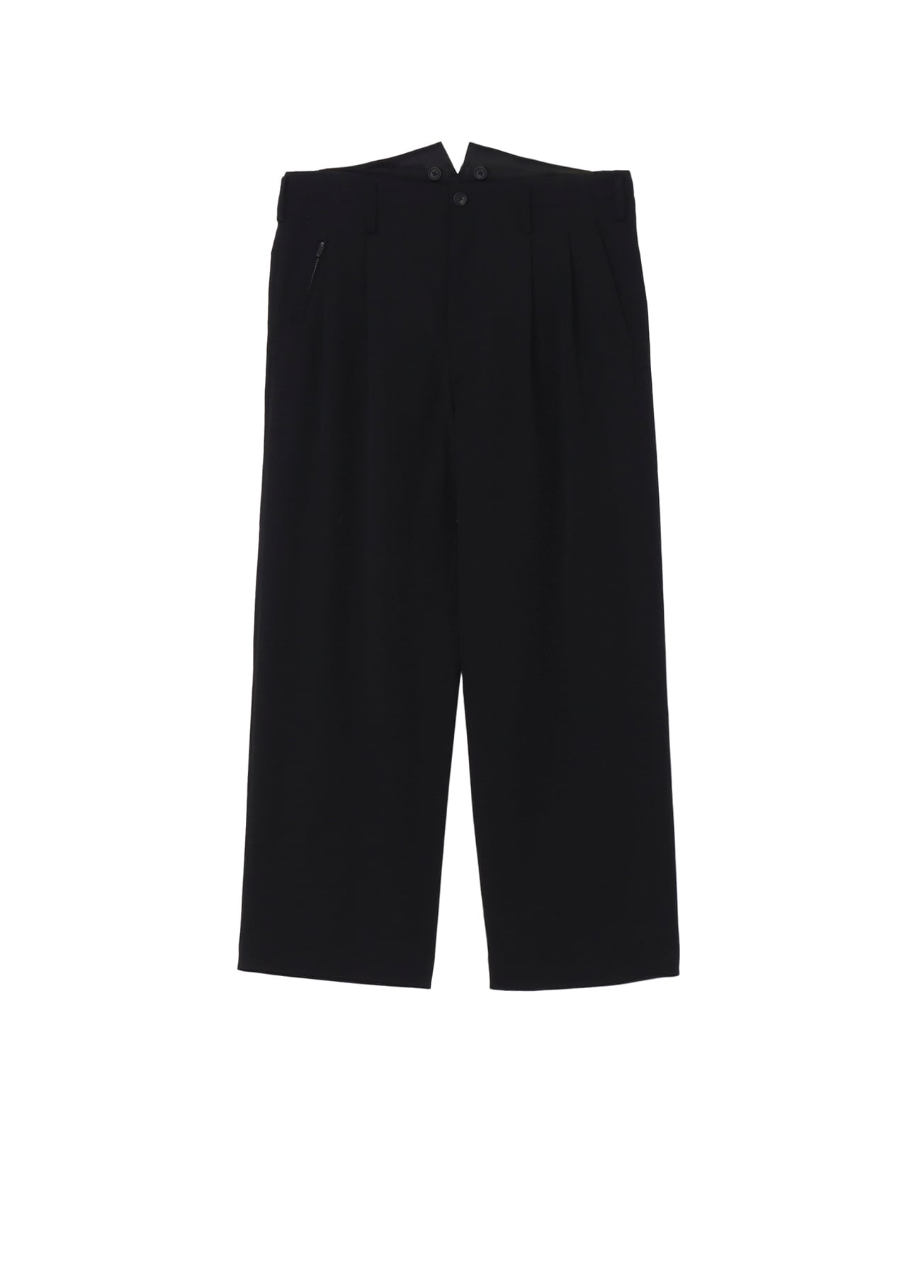 WOOL GABARDINE COIN POCKET TUCK PANTS