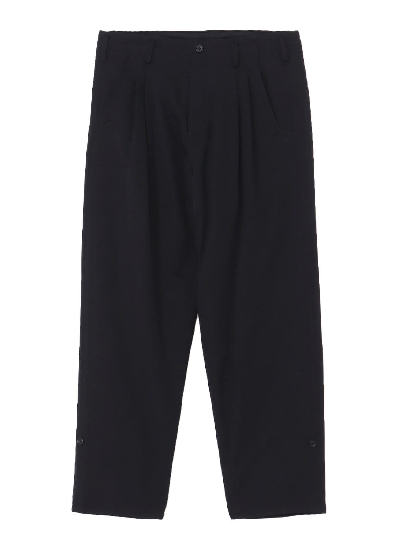 WOOL GABARDINE HEM TAB PANTS