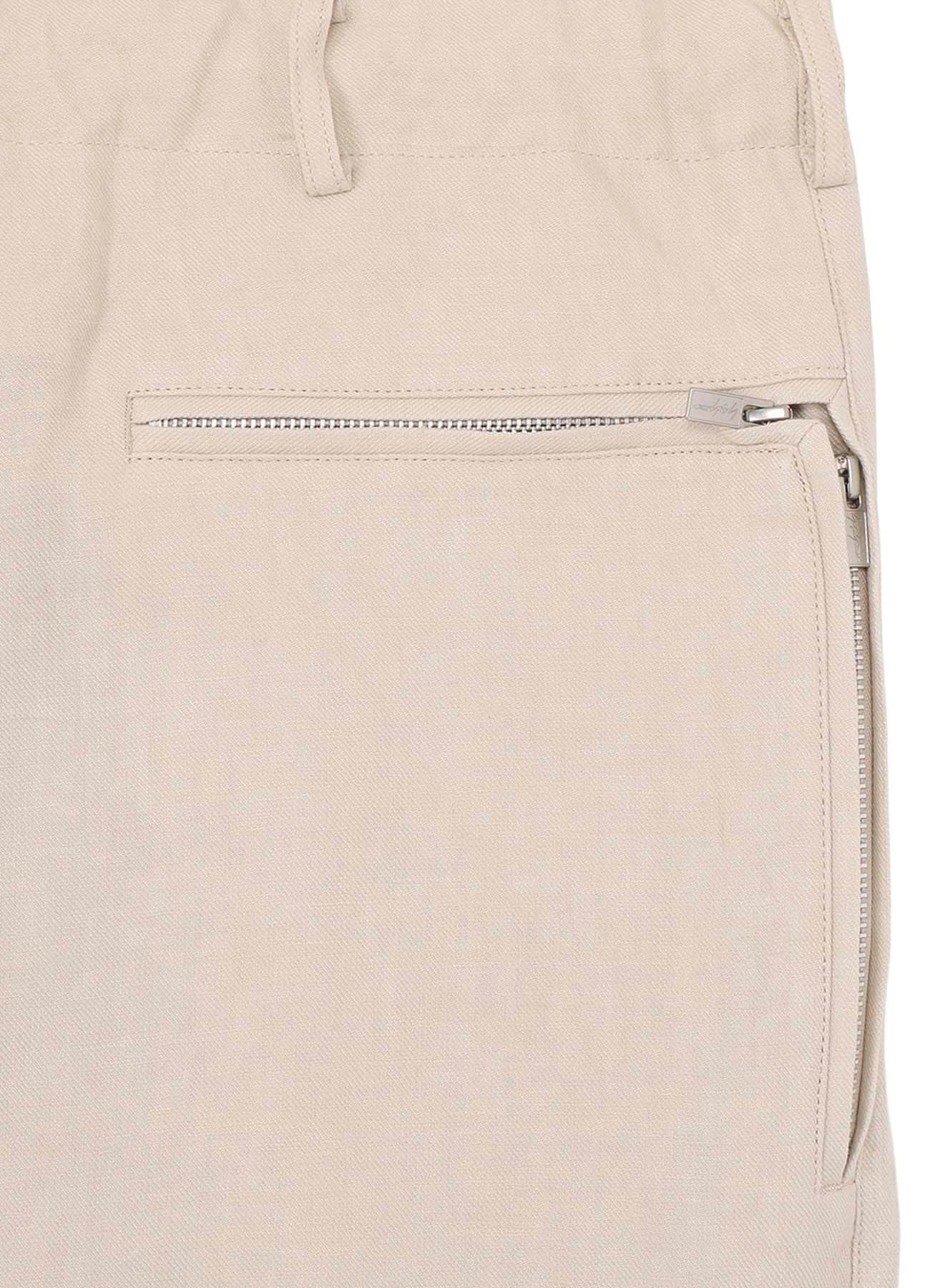 【PIECE UNIQUE】UN-DYED LINEN TWILL SIDE-ZIP PANTS
