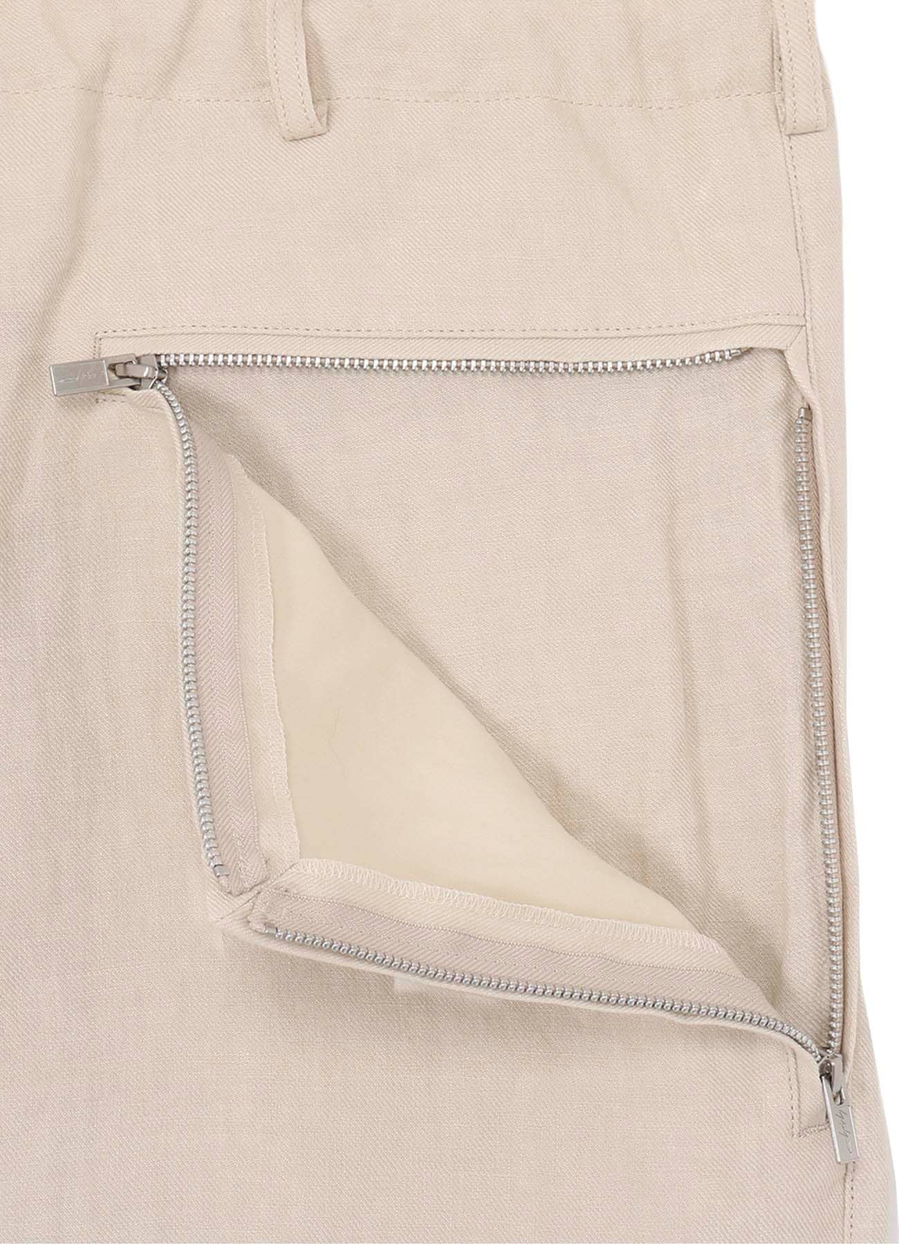 【PIECE UNIQUE】UN-DYED LINEN TWILL SIDE-ZIP PANTS