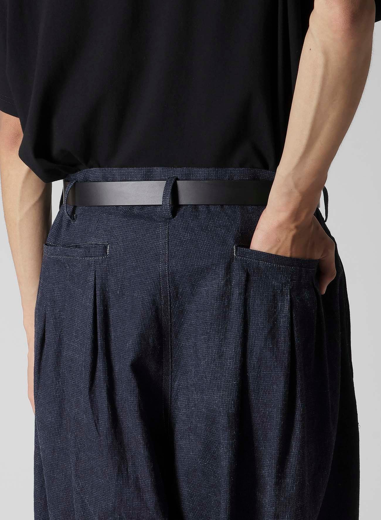 INK-DYED HOUNDSTOOTH 12 TUCKS PANTS