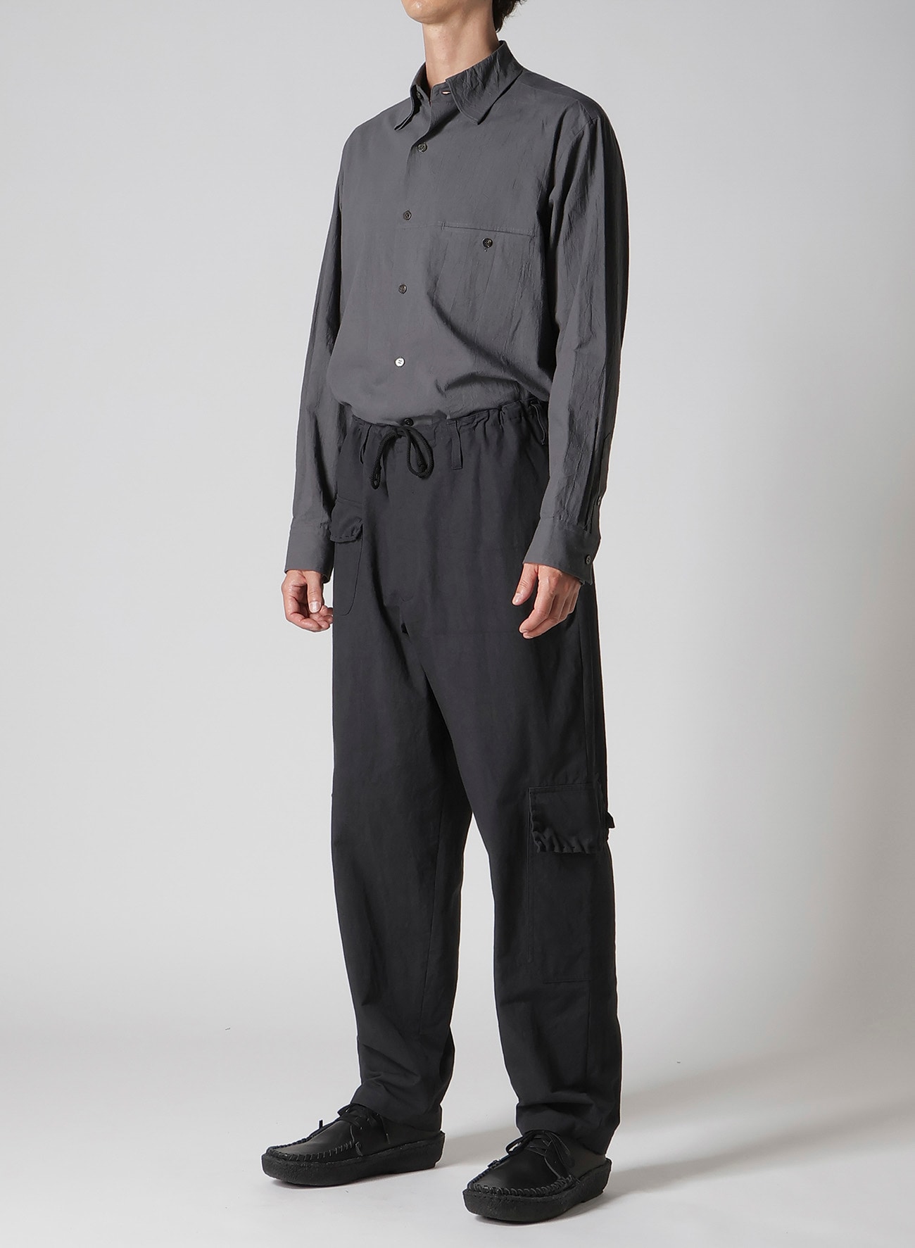 HAND STITCH SIDE TUCK STRING PANTS