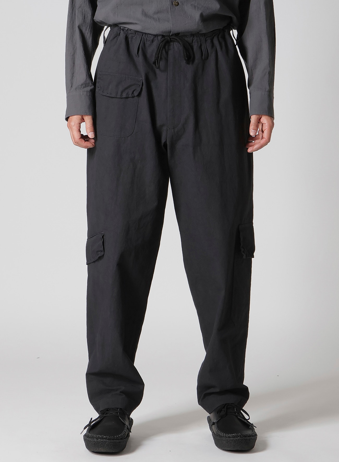 HAND STITCH SIDE TUCK STRING PANTS