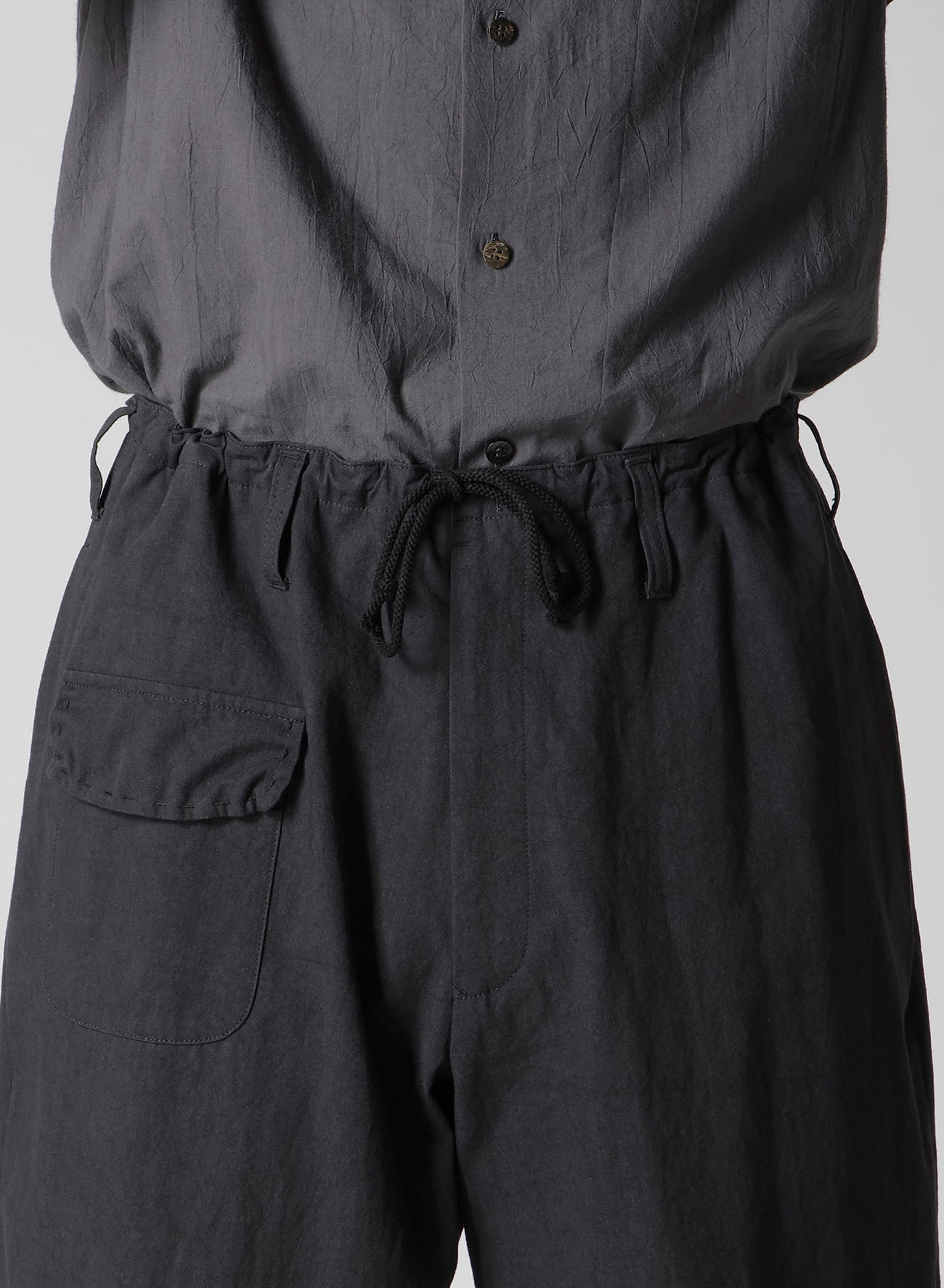 HAND STITCH SIDE TUCK STRING PANTS