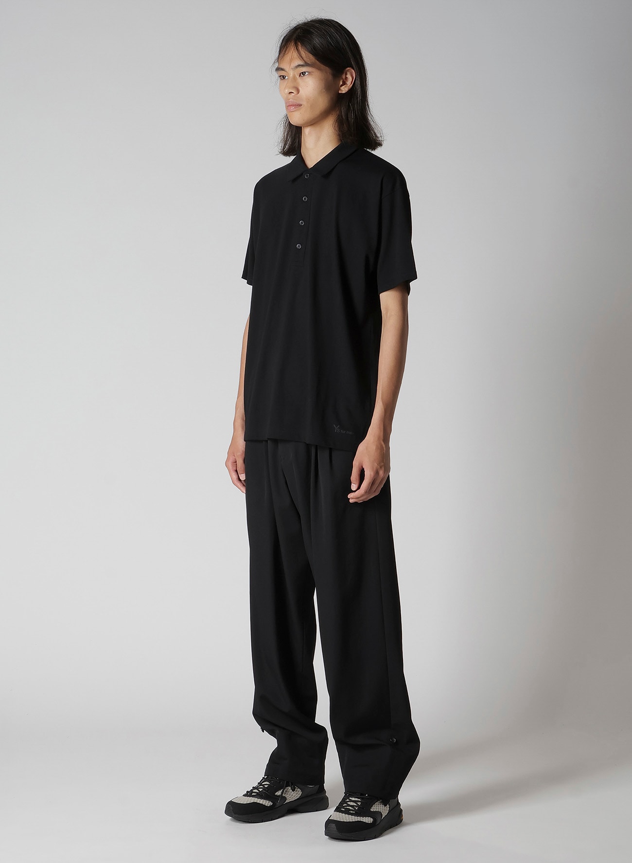 Y's for men LOGO PRINT POLO SHIRT