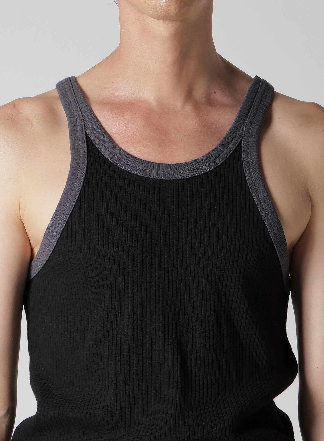 COLOR PANEL RIB TANK TOP