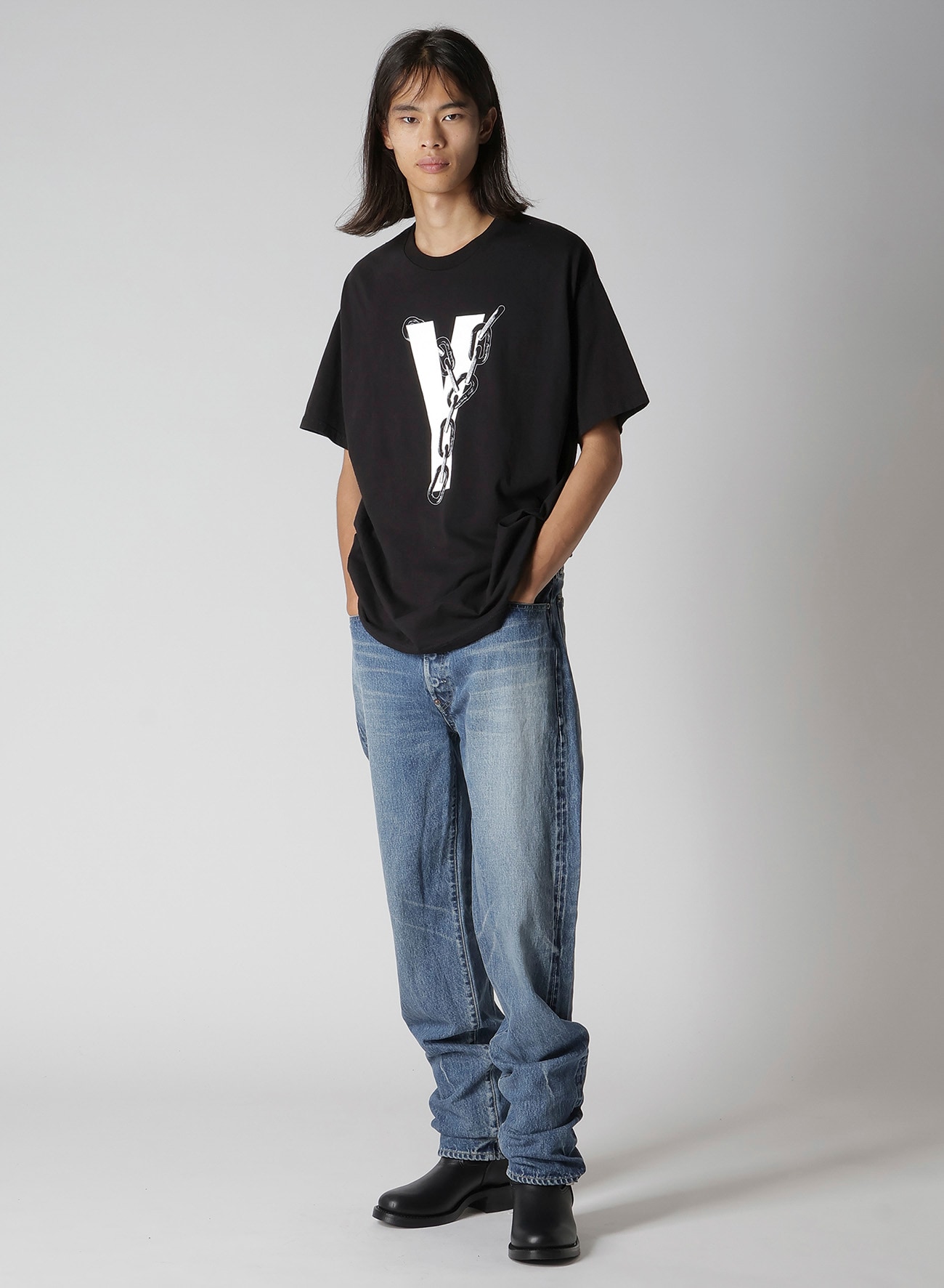 【Y's for men × MASSES】COTTON SINGLE PRINT ROUND NECK SHORT SLEEVE T