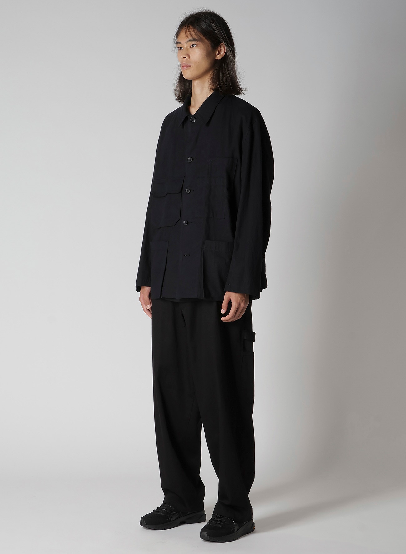 COTTON FLANNEL CHAIN STITCH BLOUSON(S Black): Y's for men｜THE