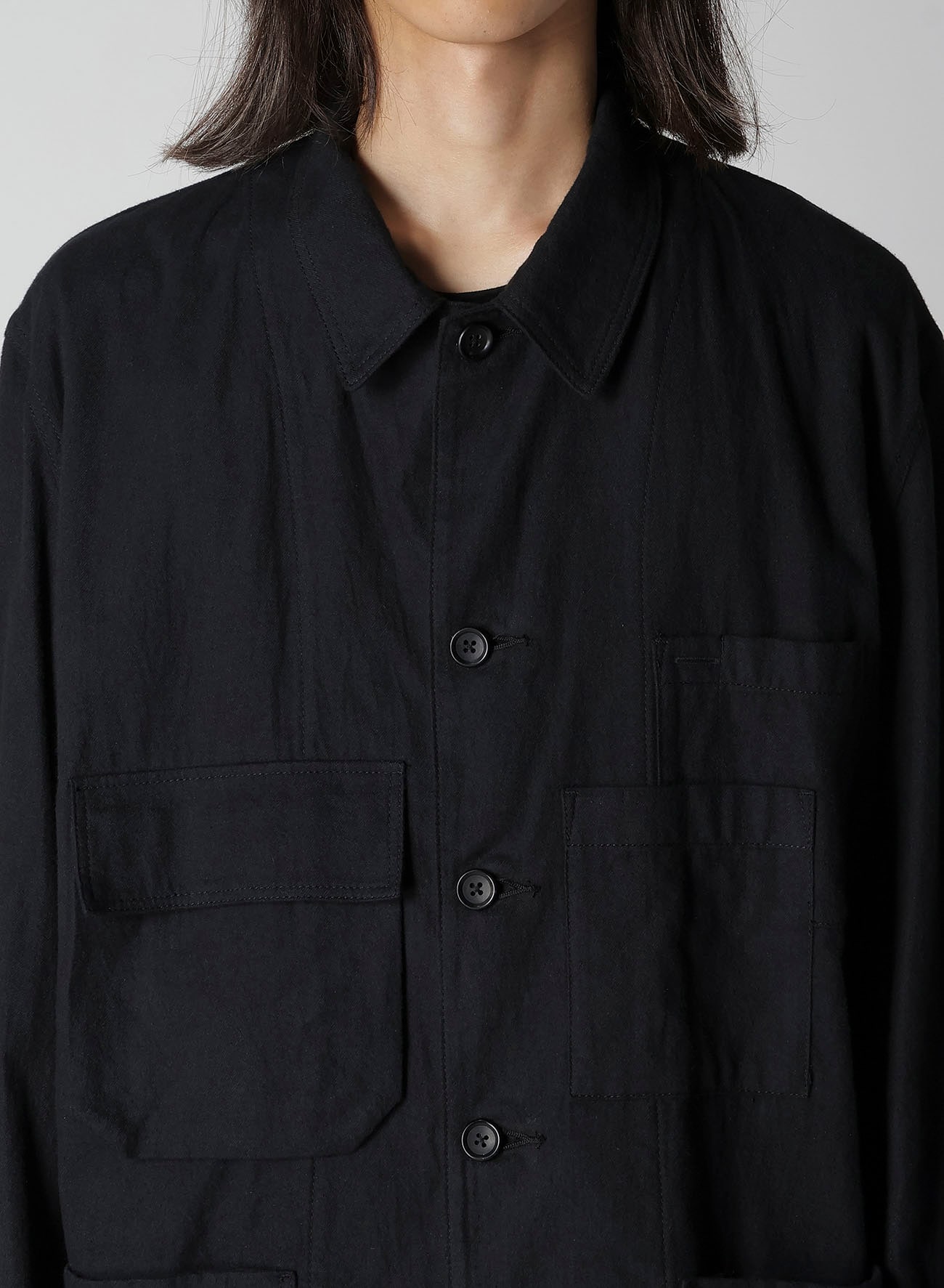 COTTON FLANNEL CHAIN STITCH BLOUSON