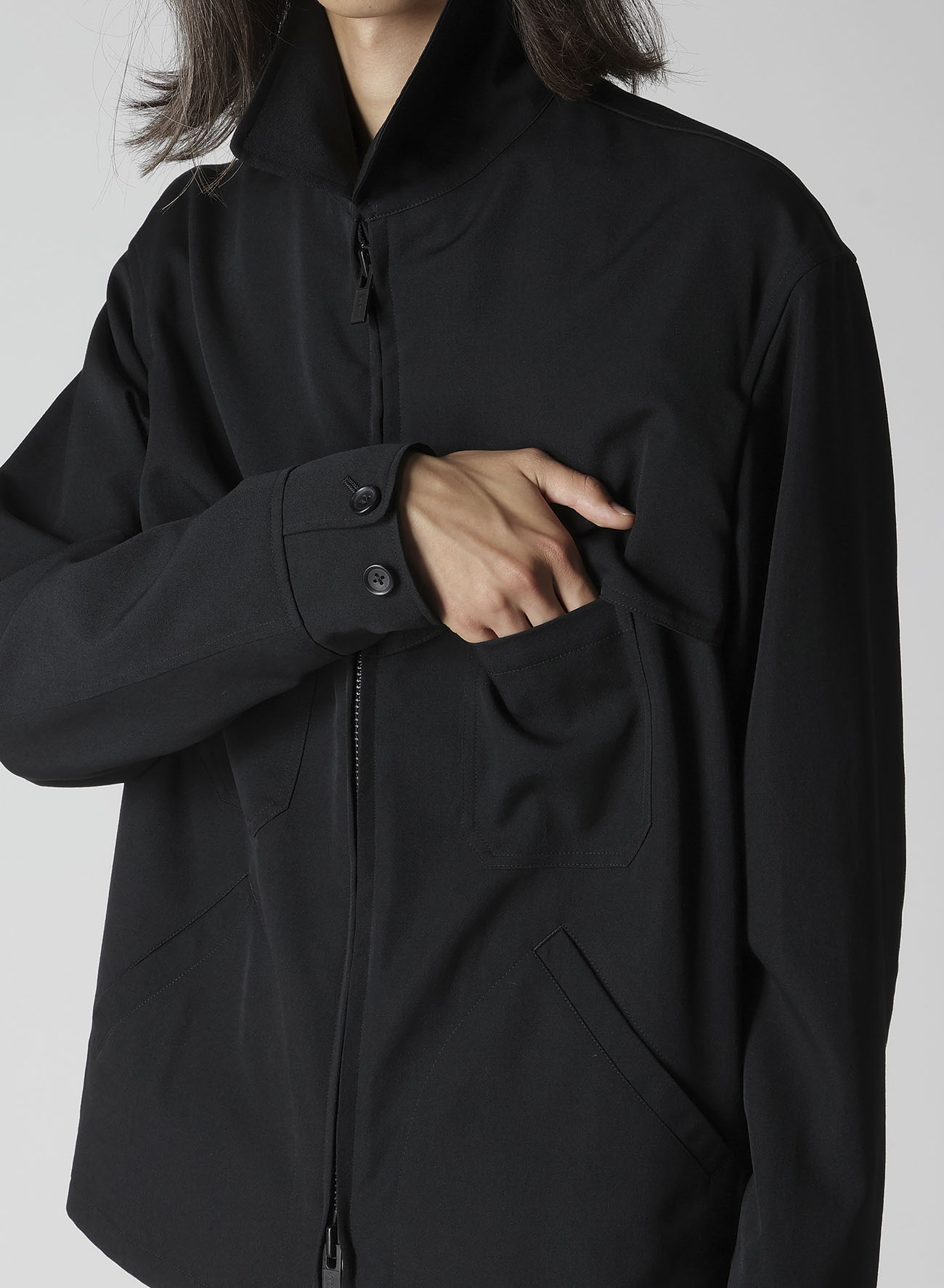 WOOL GABARDINE STORM SHIELD BLOUSON