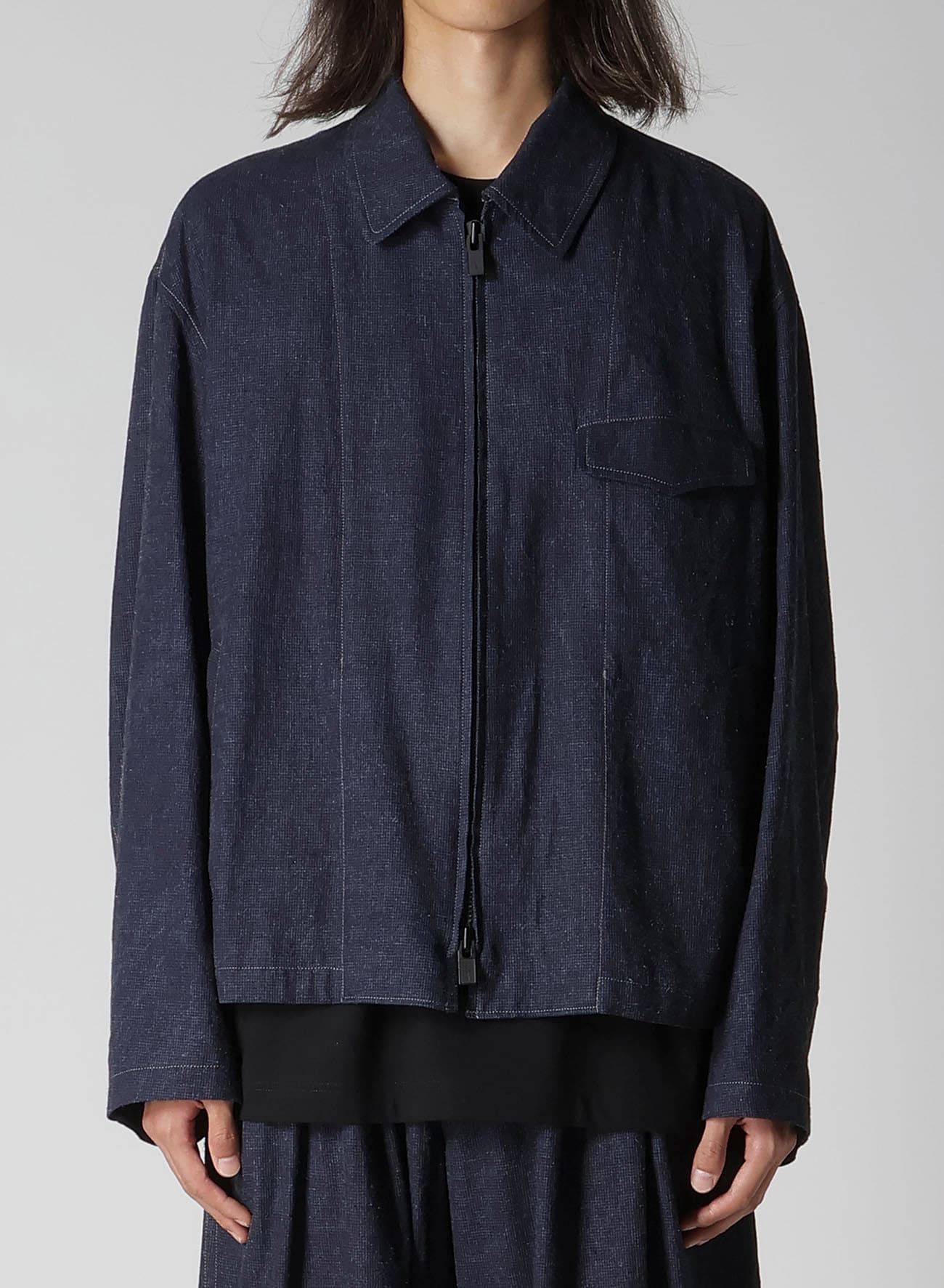 INK-DYED HOUNDSTOOTH BLOUSON