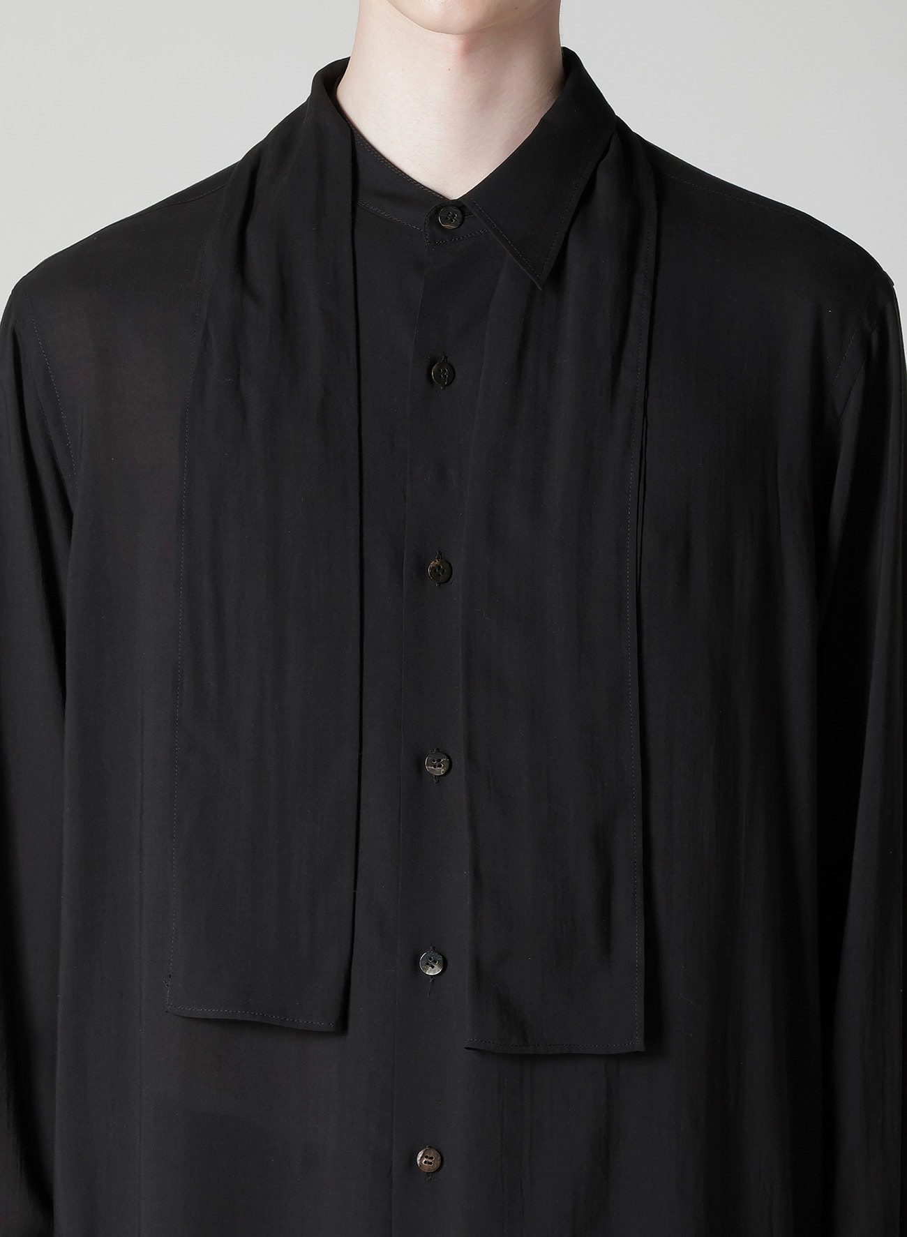 CELLULOSE LAWN SHIRT WITH SHAWL