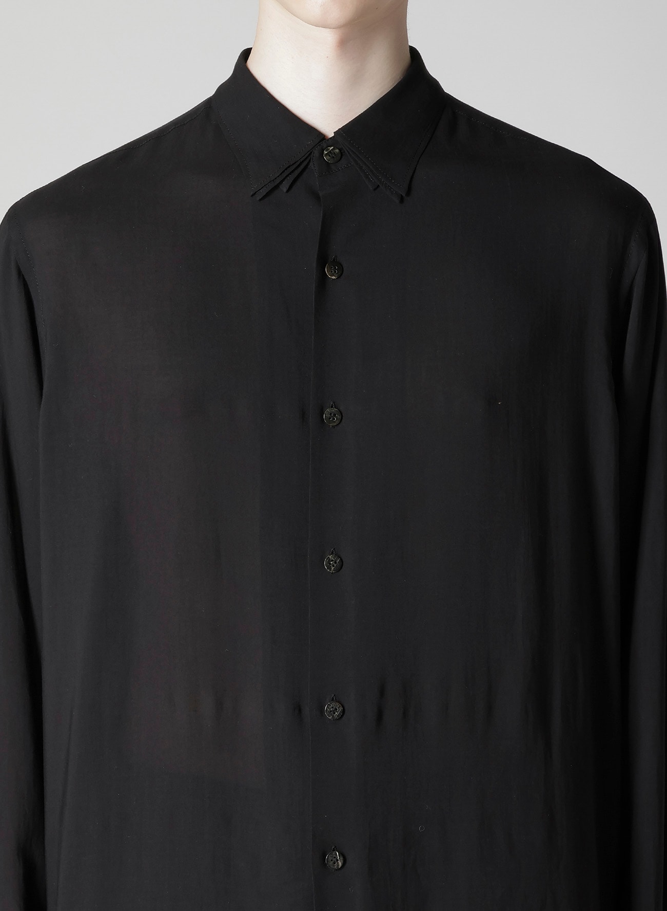 CELLULOSE LAWN LAYERED COLLAR SHIRT