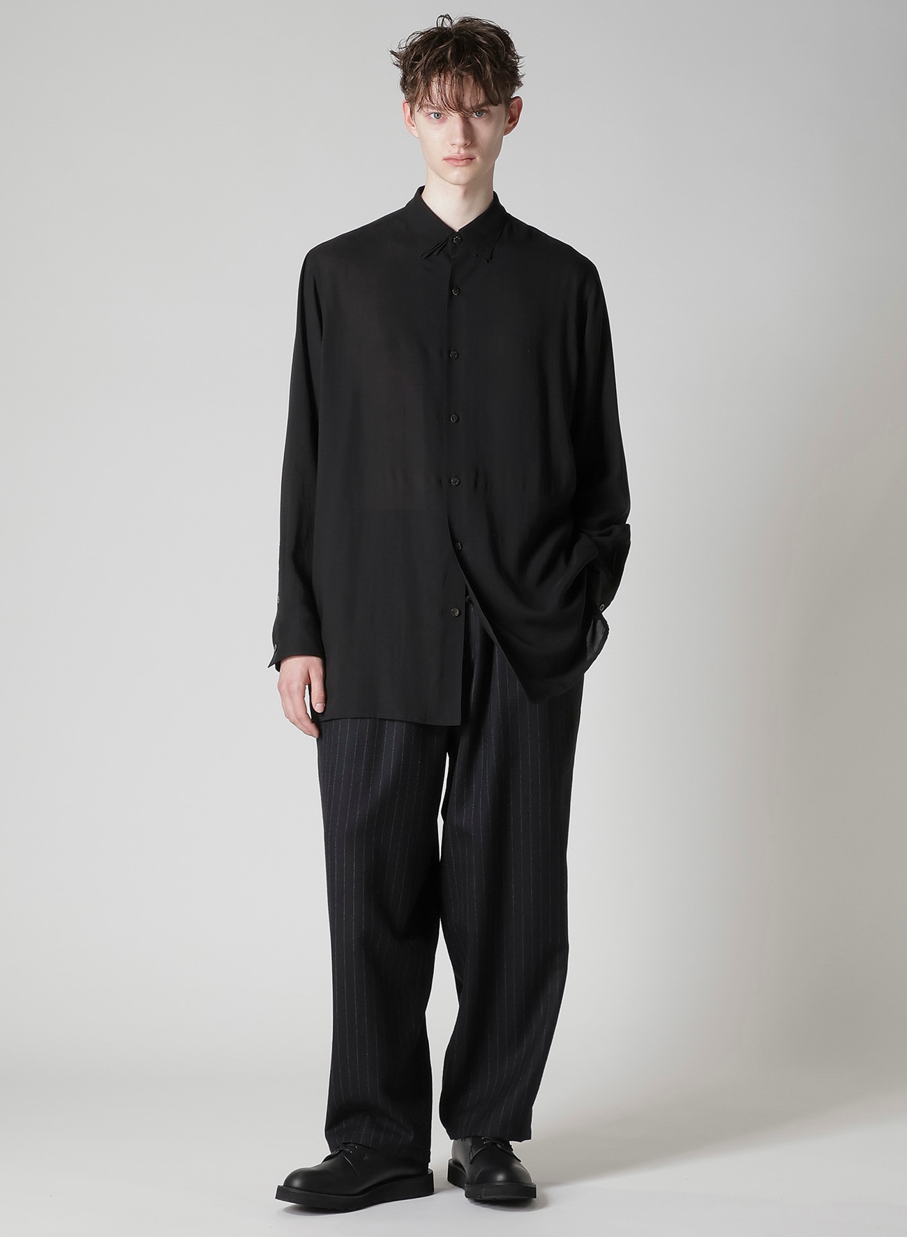 CELLULOSE LAWN LAYERED COLLAR SHIRT