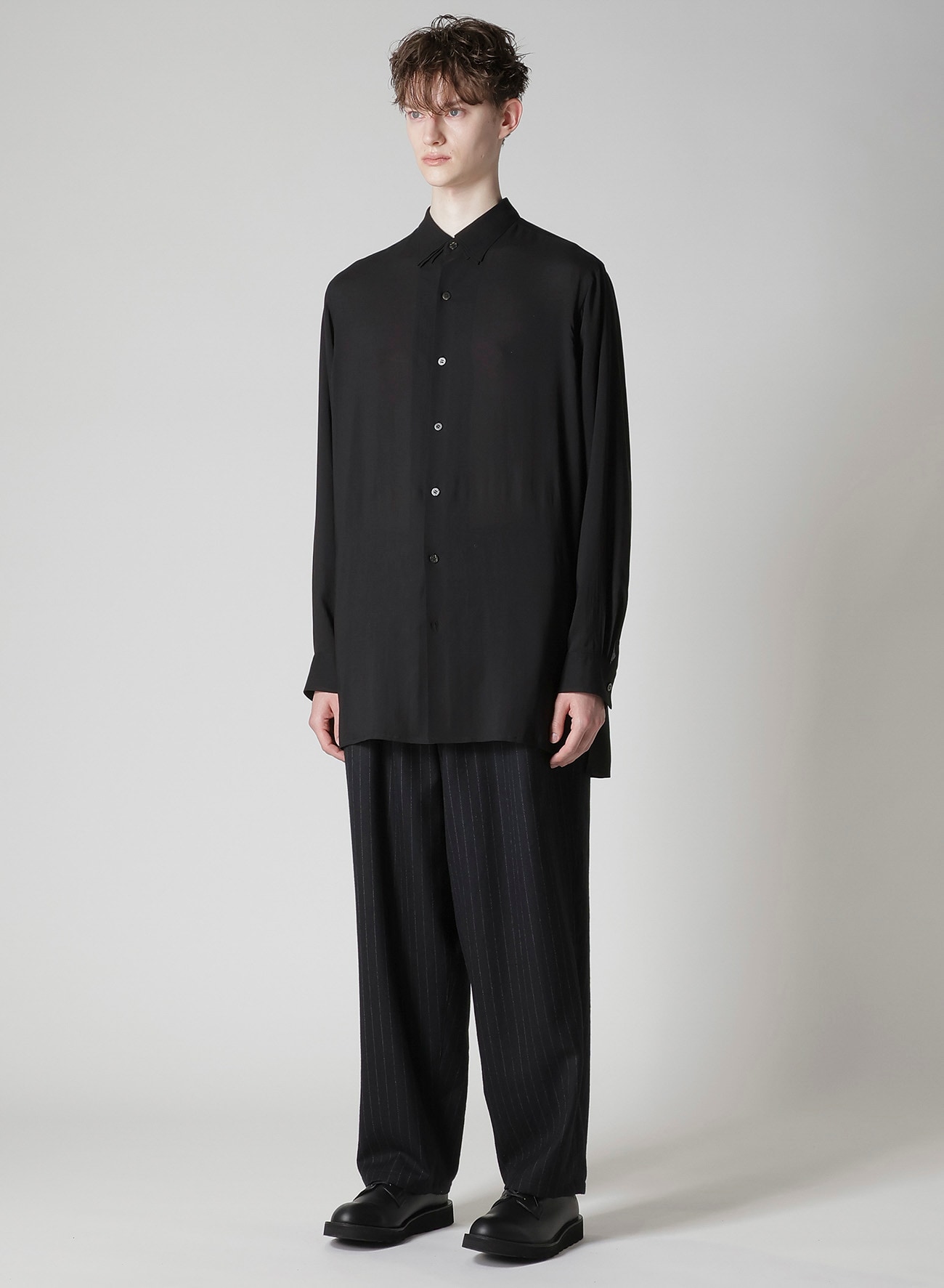 CELLULOSE LAWN LAYERED COLLAR SHIRT