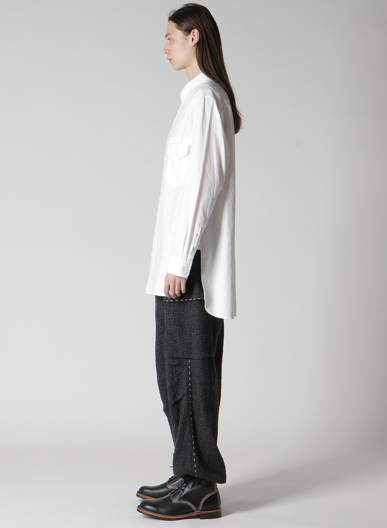 売れ筋商品|||デイ・ビルゲール・エ・ミッケルセン シャツ レディース トップス LEVY CLASSIC GABARDINE - Top - ivory shade Crinkled Organic Linen Stripe Mandarin Collar Long Shirt