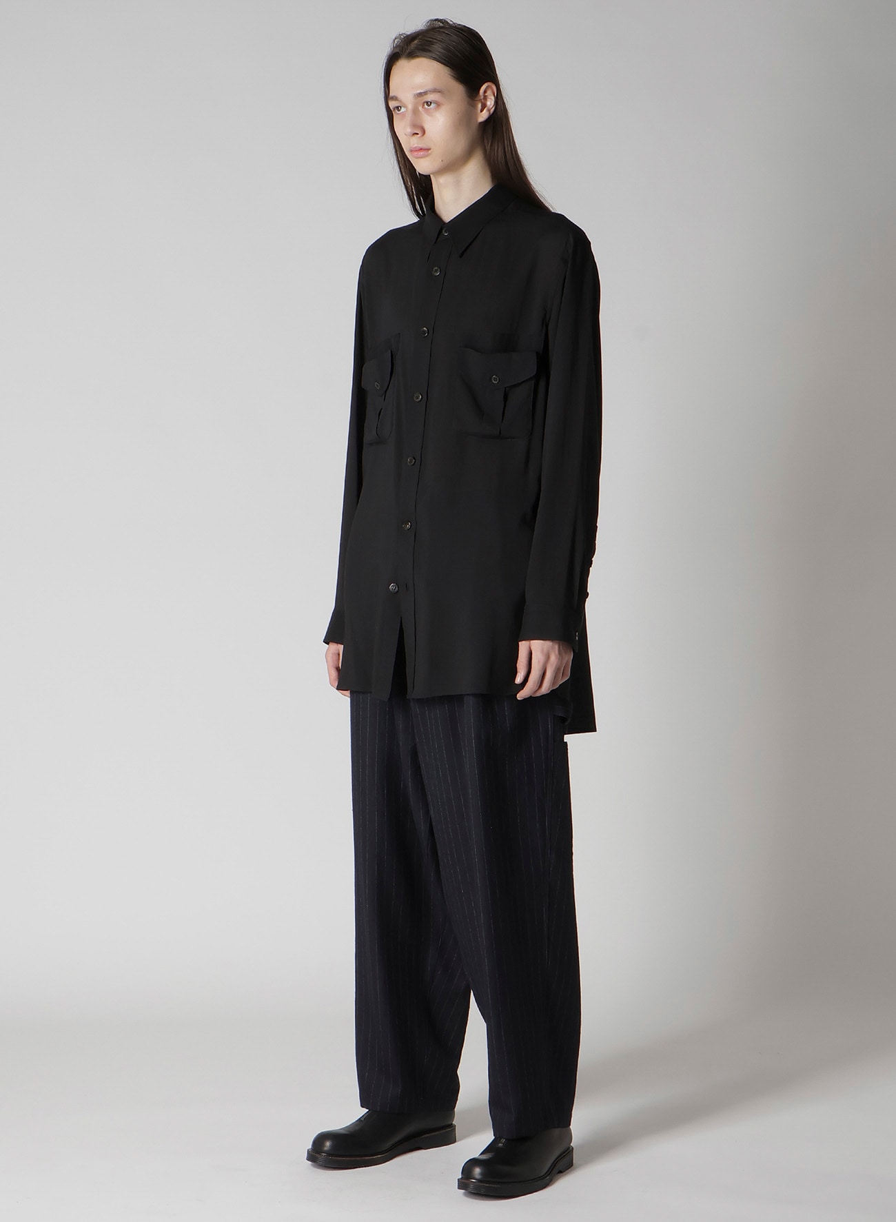 CELLULOSE LAWN DOUBLE-POCKET SHIRT