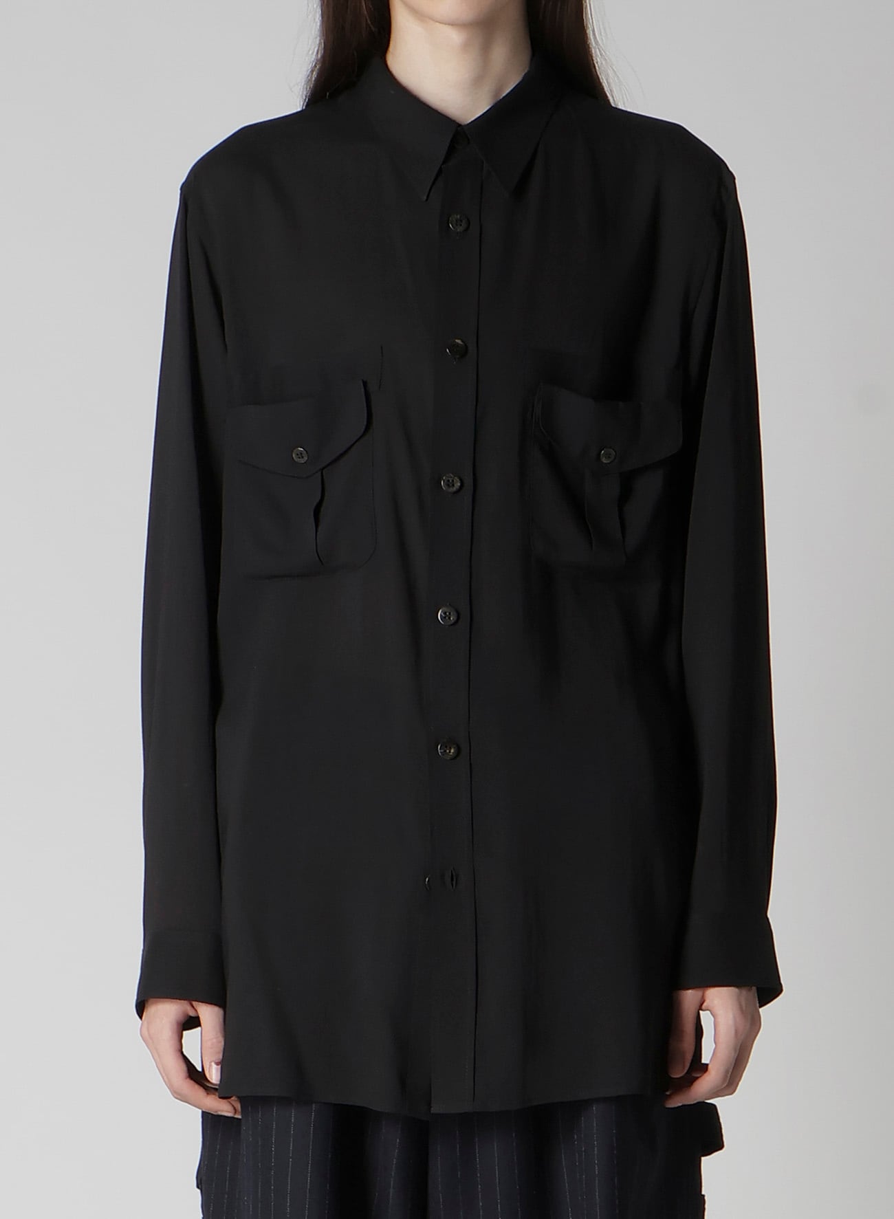 CELLULOSE LAWN DOUBLE-POCKET SHIRT