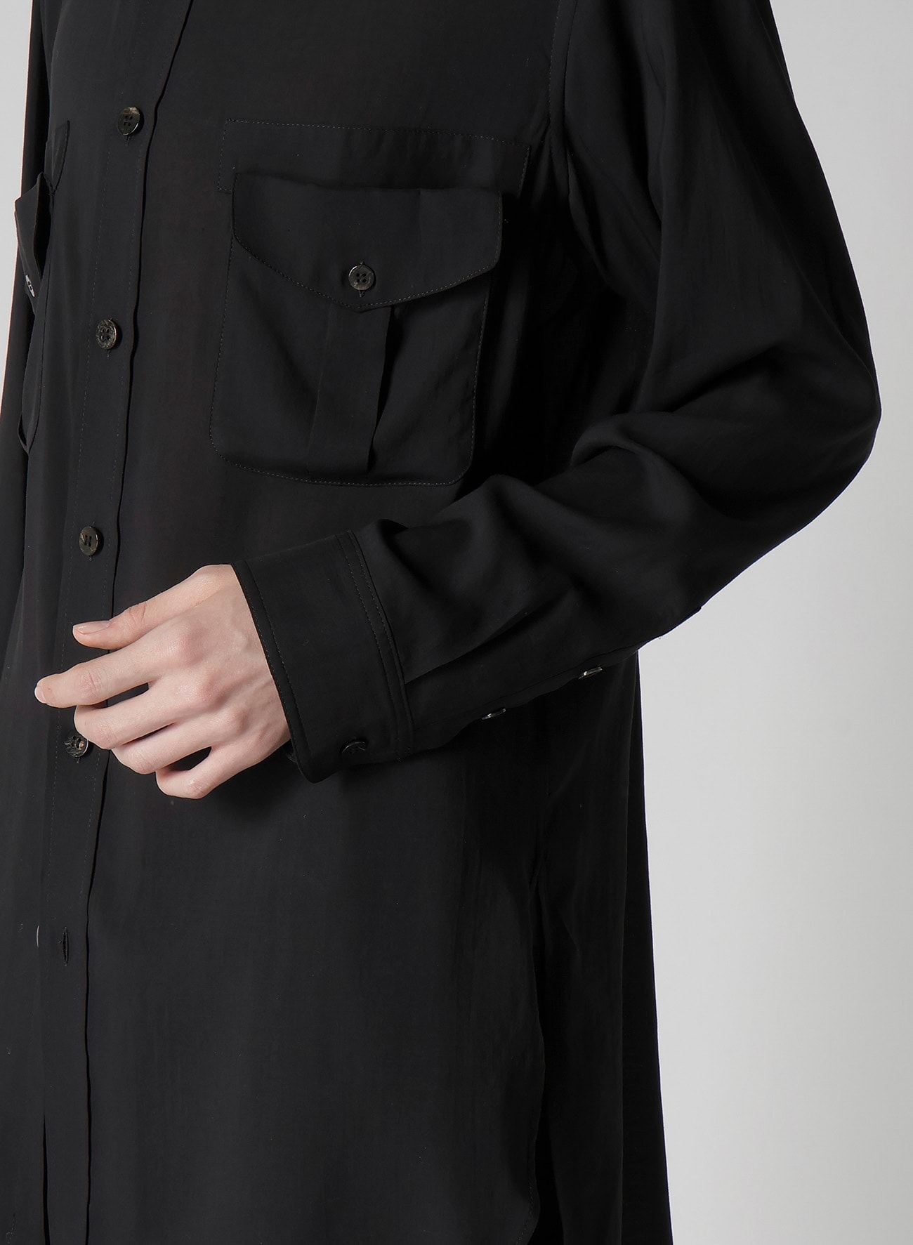 CELLULOSE LAWN DOUBLE-POCKET SHIRT