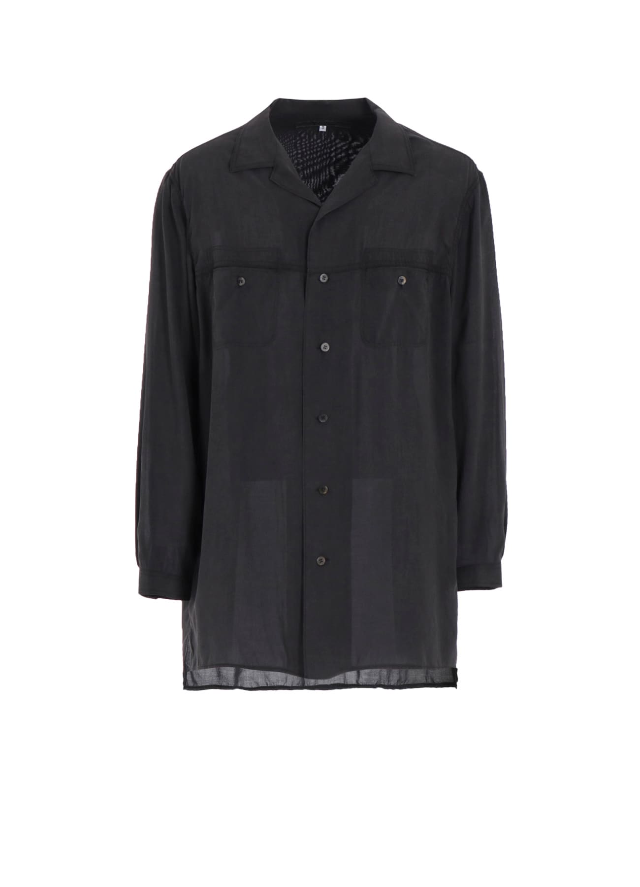 OPEN COLLAR CELLULOSE OZONE SHIRT WITH CHAIN STITCH