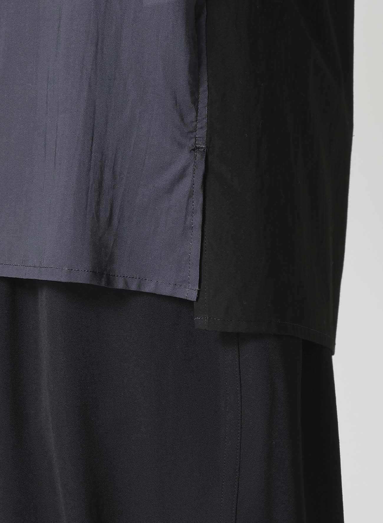 DOUBLE-COLLAR SHIRT IN BROAD AND CELLULOSE GRAY LOTUS
