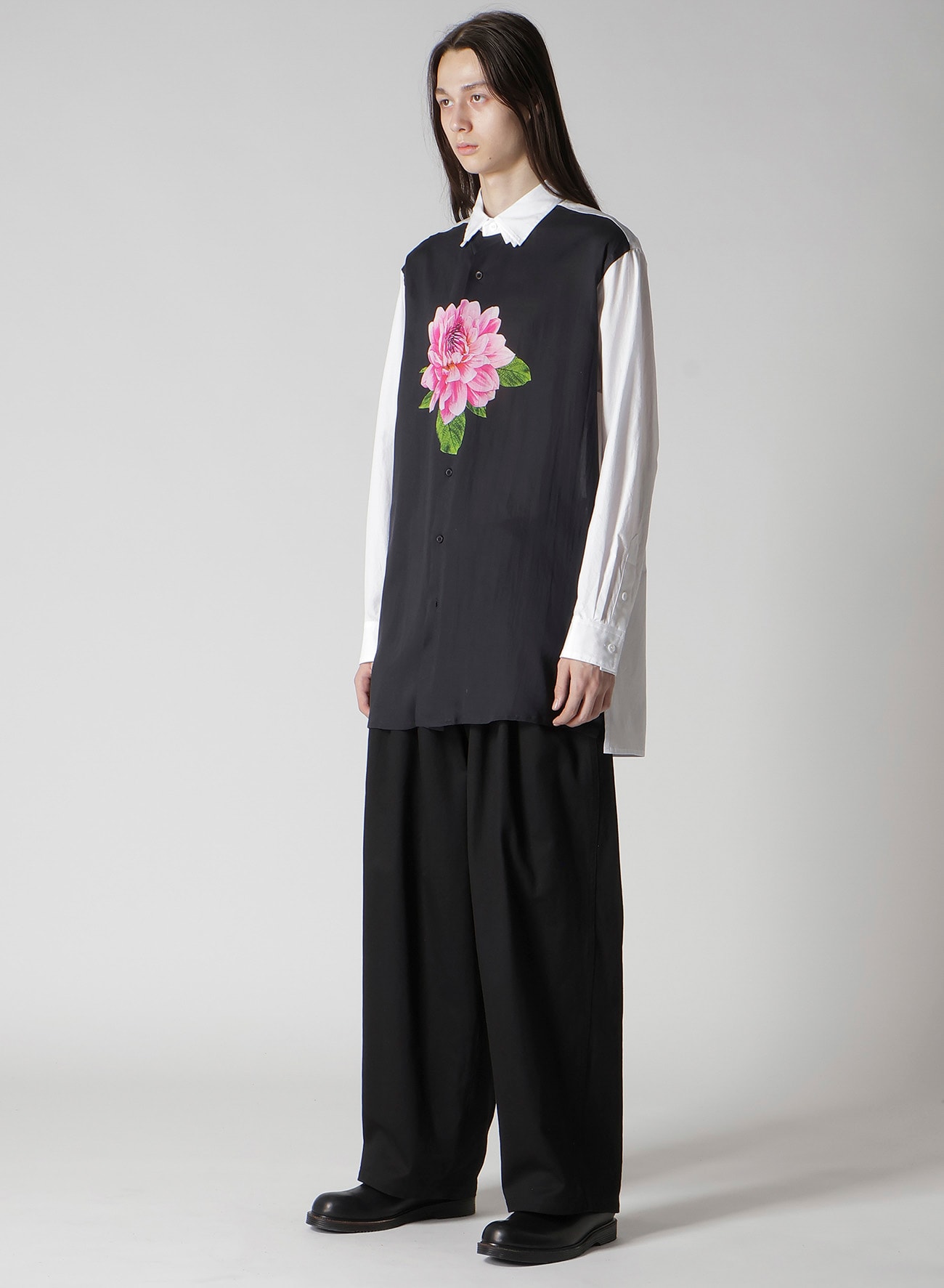 TRIPLE COLLAR SHIRT IN BROAD AND CELLULOSE PINK FLOWER