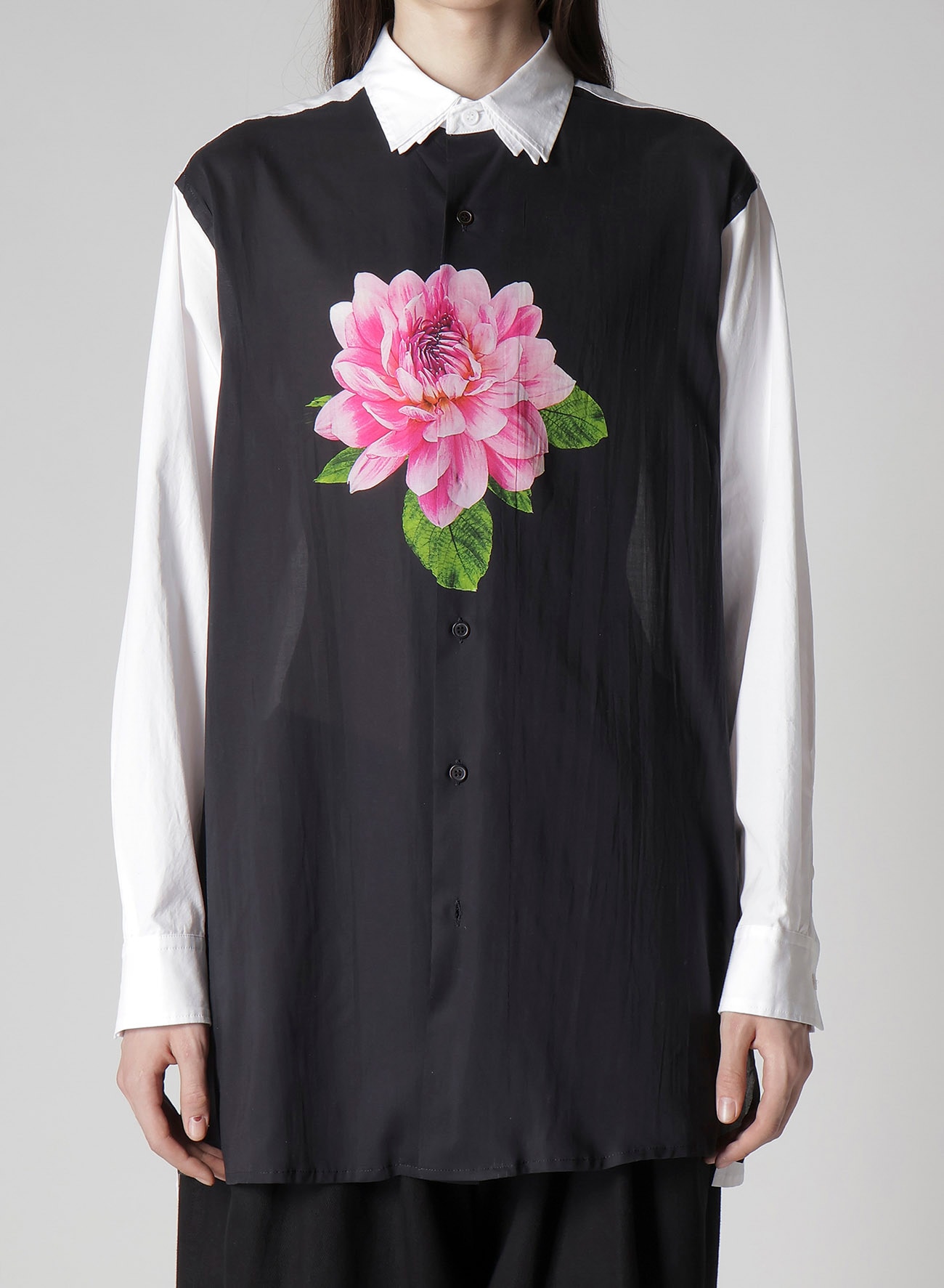 TRIPLE COLLAR SHIRT IN BROAD AND CELLULOSE PINK FLOWER