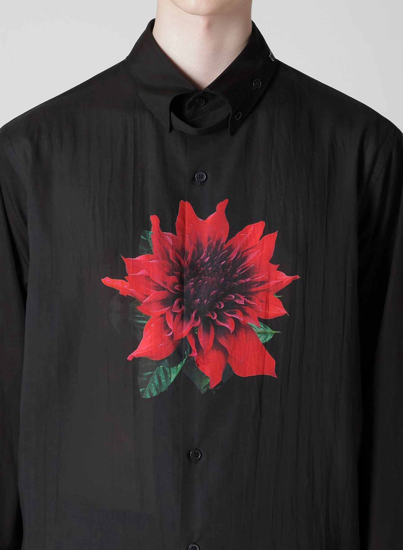 OVERSIZED SILHOUETTE SHIRT IN BROAD AND CELLULOSE BLACK DAHLIA