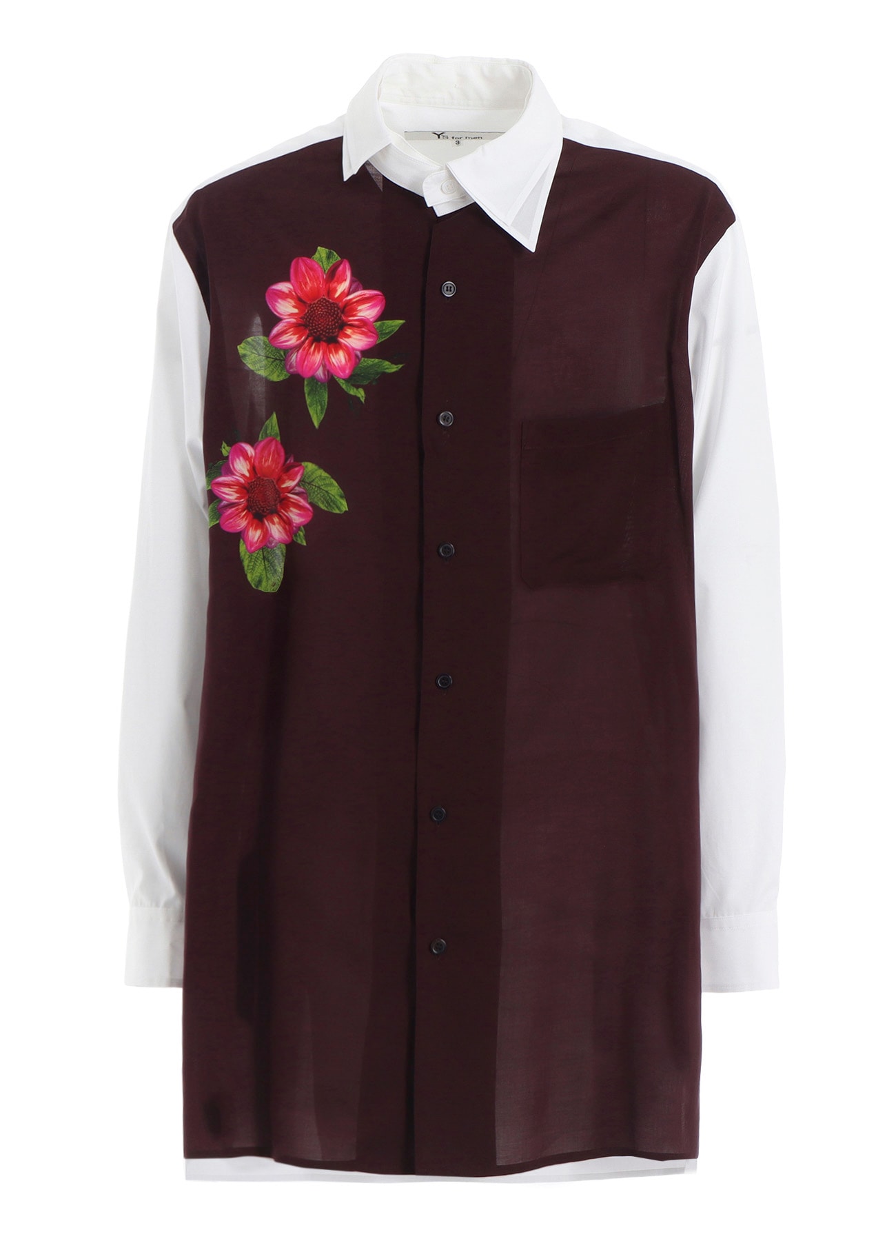 OVERSIZED SILHOUETTE SHIRT IN BROAD AND CELLULOSE TWO FLOWERS