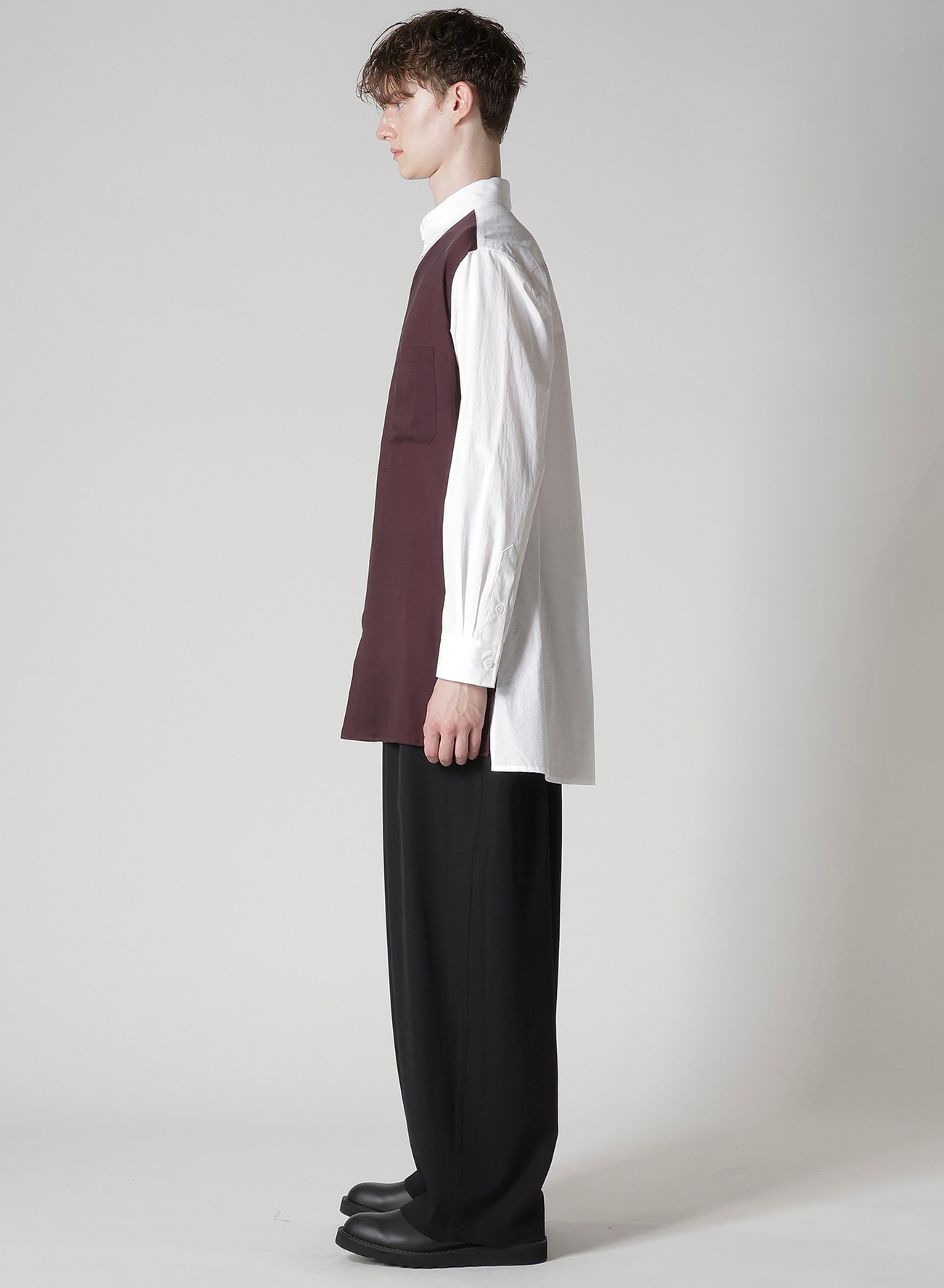 OVERSIZED SILHOUETTE SHIRT IN BROAD AND CELLULOSE TWO FLOWERS
