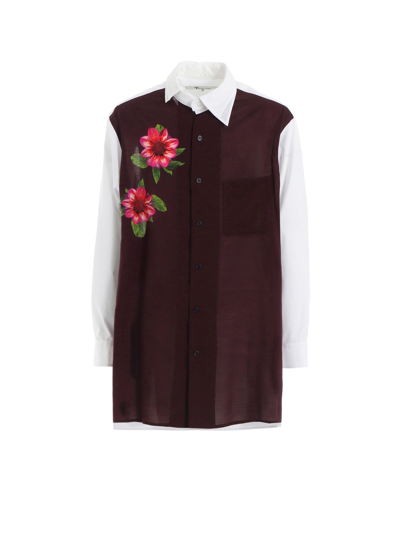 OVERSIZED SILHOUETTE SHIRT IN BROAD AND CELLULOSE TWO FLOWERS