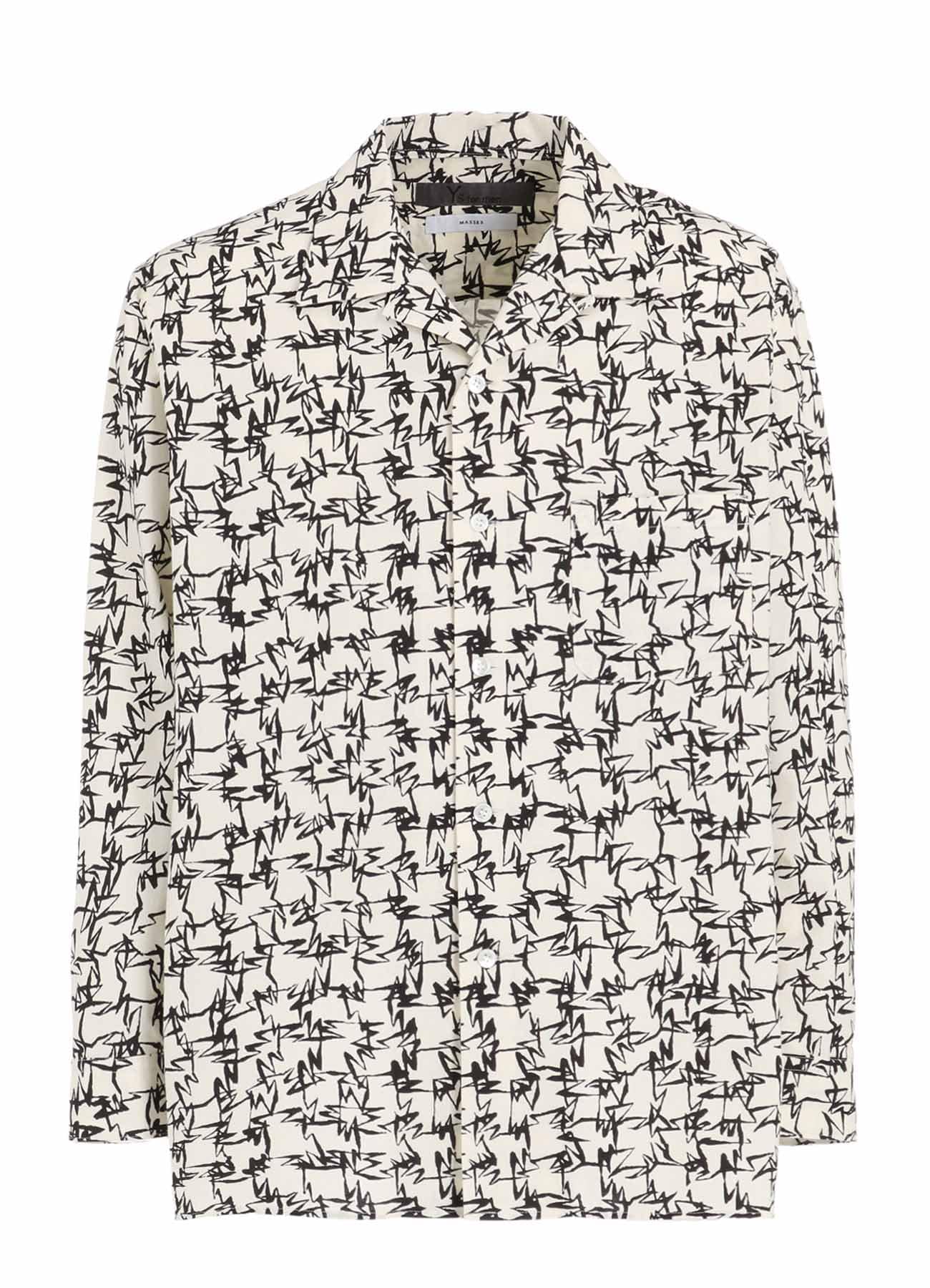 【Y's for men × MASSES】COTTON PIGMENT PRINT OPEN COLLAR SHIRT