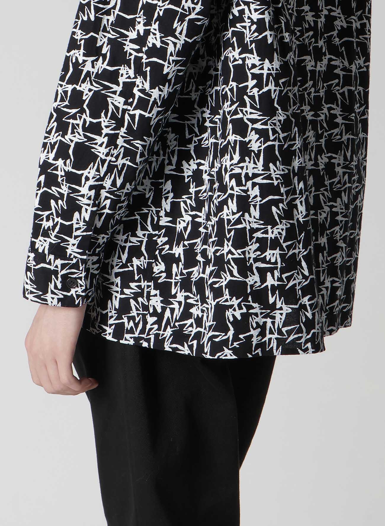 【Y's for men × MASSES】COTTON PIGMENT PRINT OPEN COLLAR SHIRT