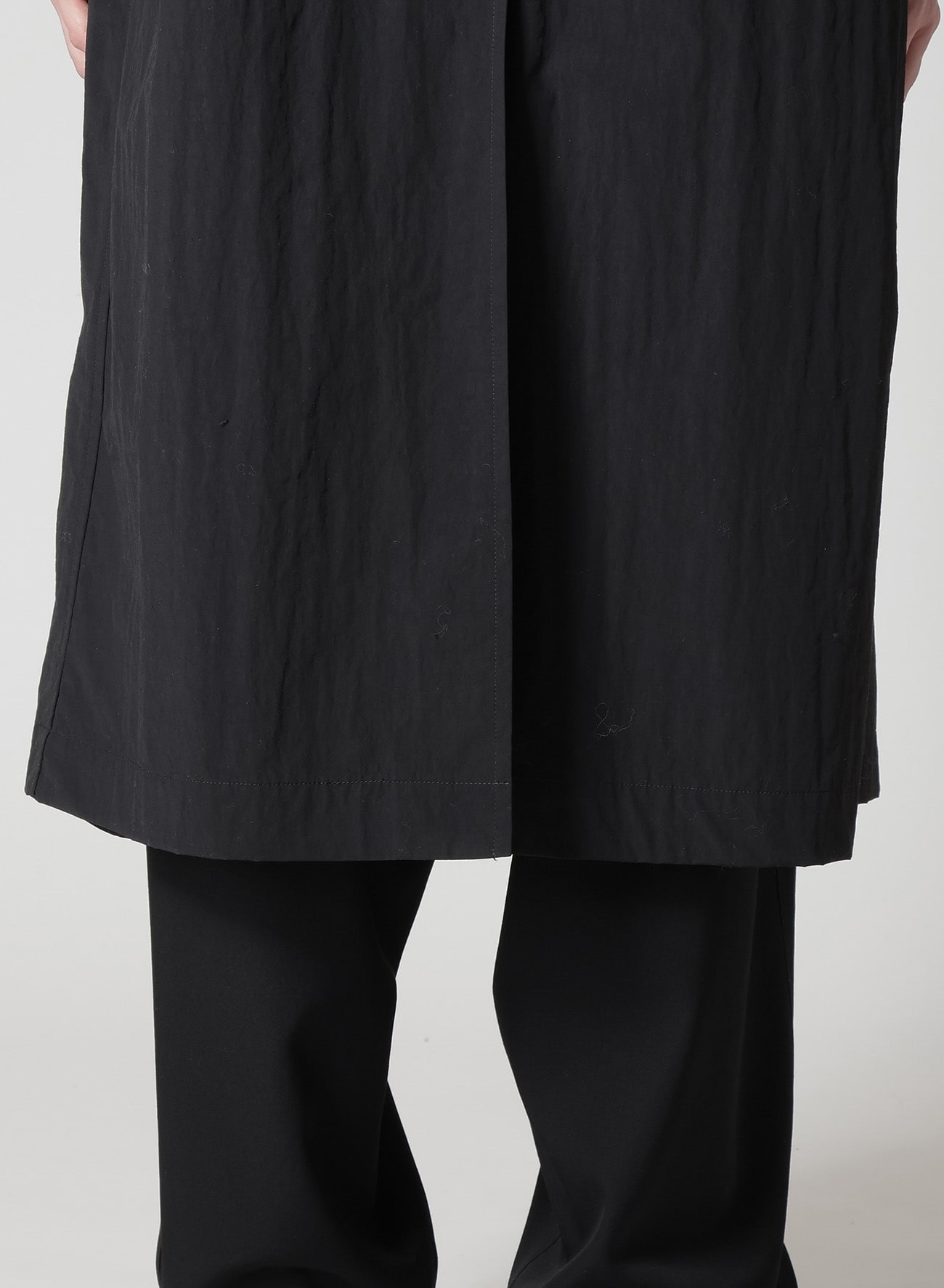 NYLON WEATHER COAT WITH FLY FRONT COLLAR