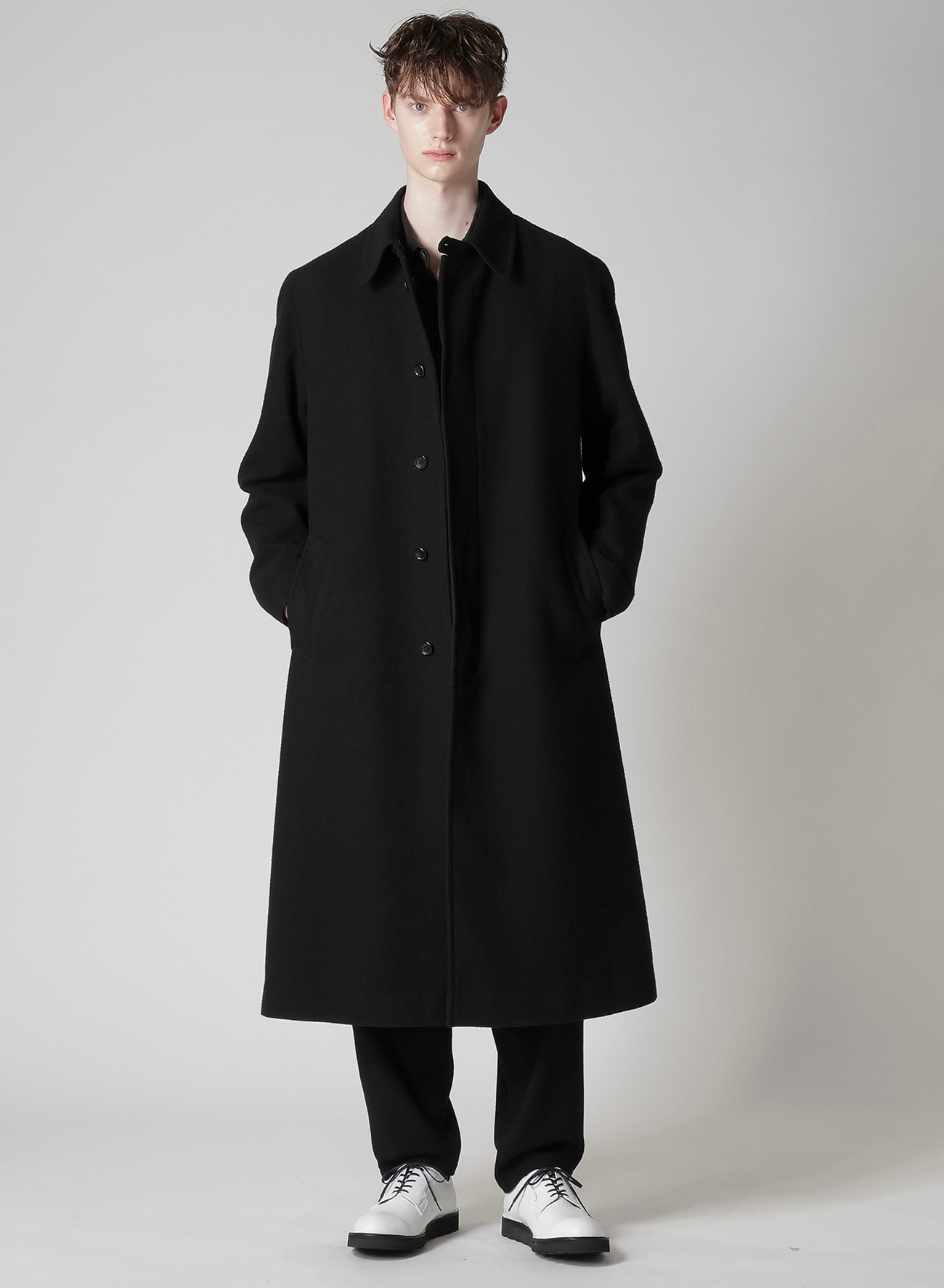 AIRY MOSSER LONG COAT WITH NYLON LINING