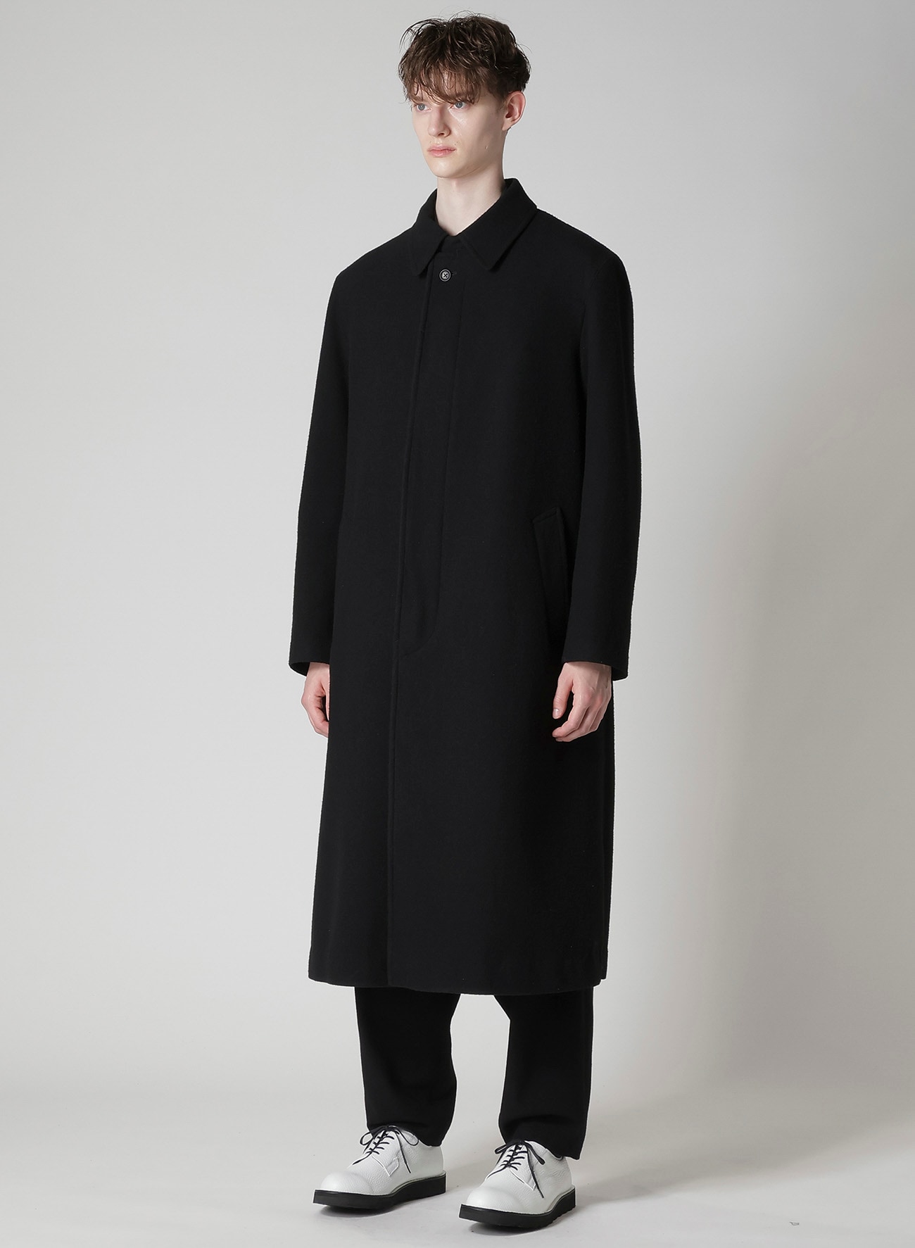 AIRY MOSSER LONG COAT WITH NYLON LINING