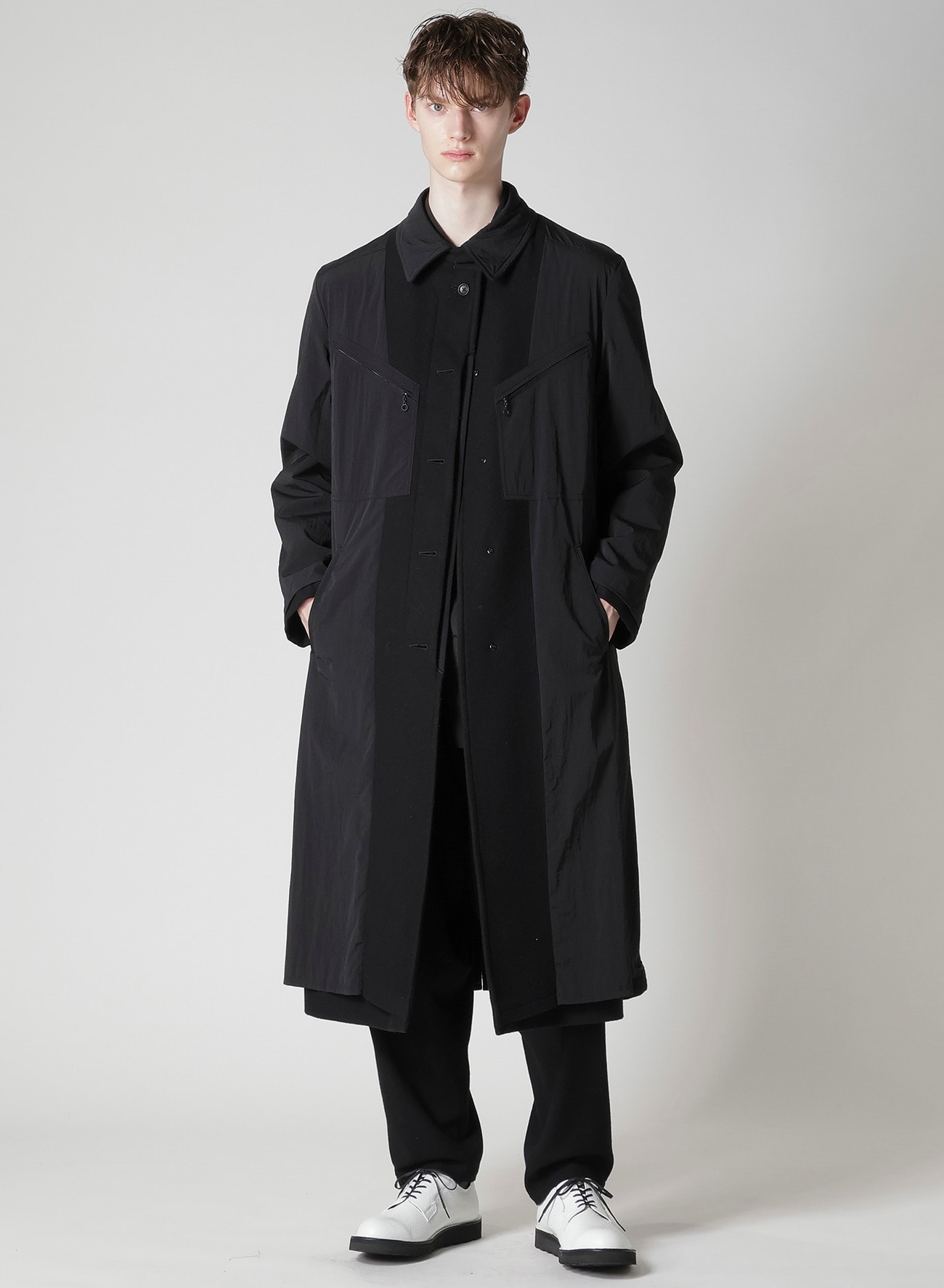 AIRY MOSSER LONG COAT WITH NYLON LINING
