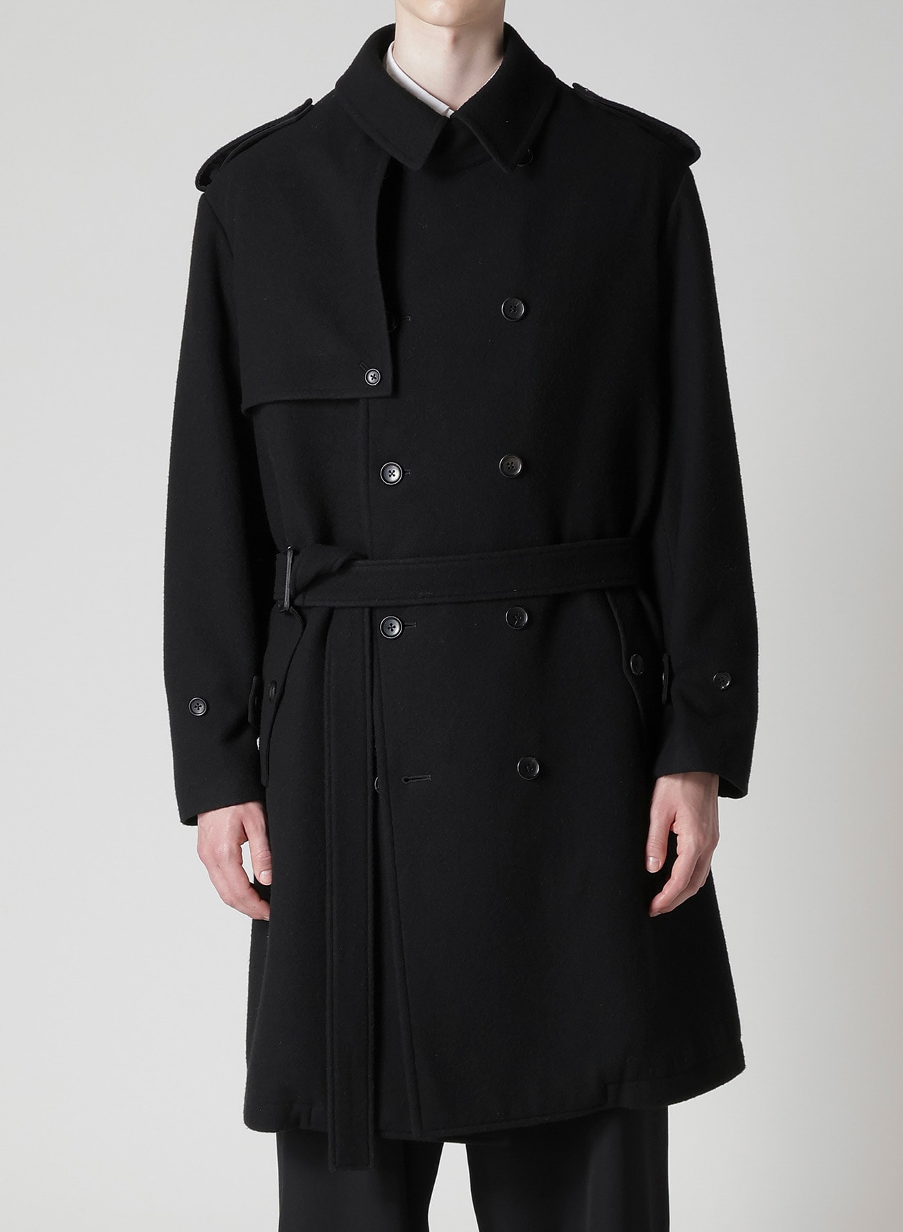 AIRY MOSSER TRENCH COAT WITH NYLON LINING